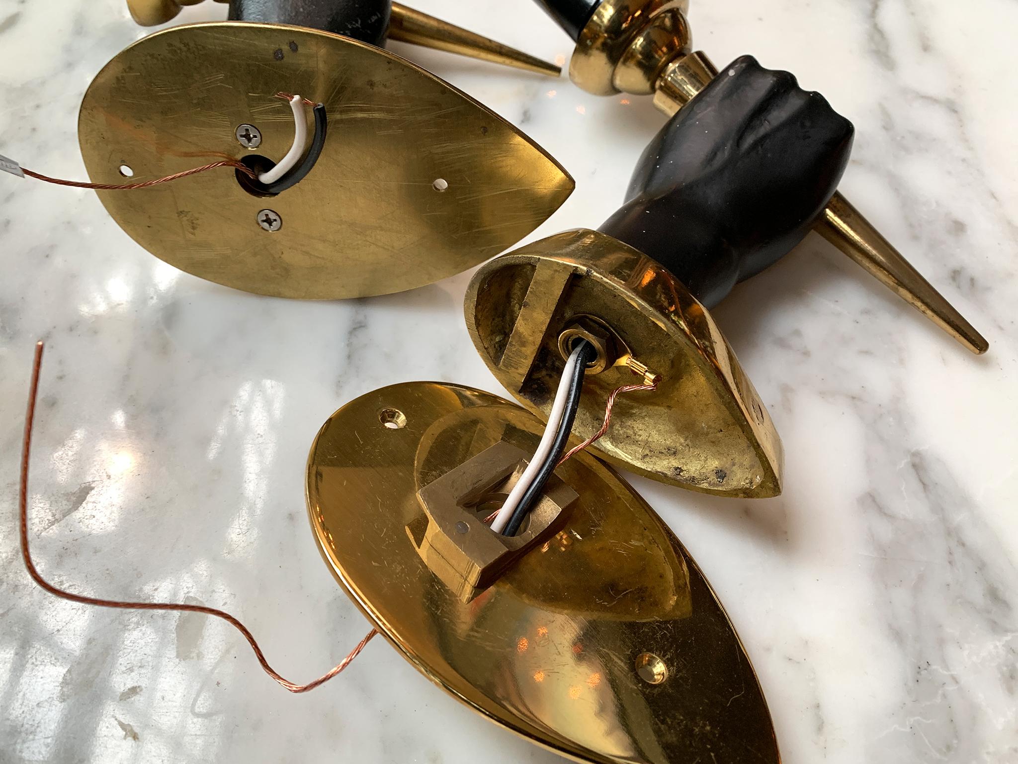 Pair of Midcentury Handform Wall Sconces in the Style of André Arbus 5