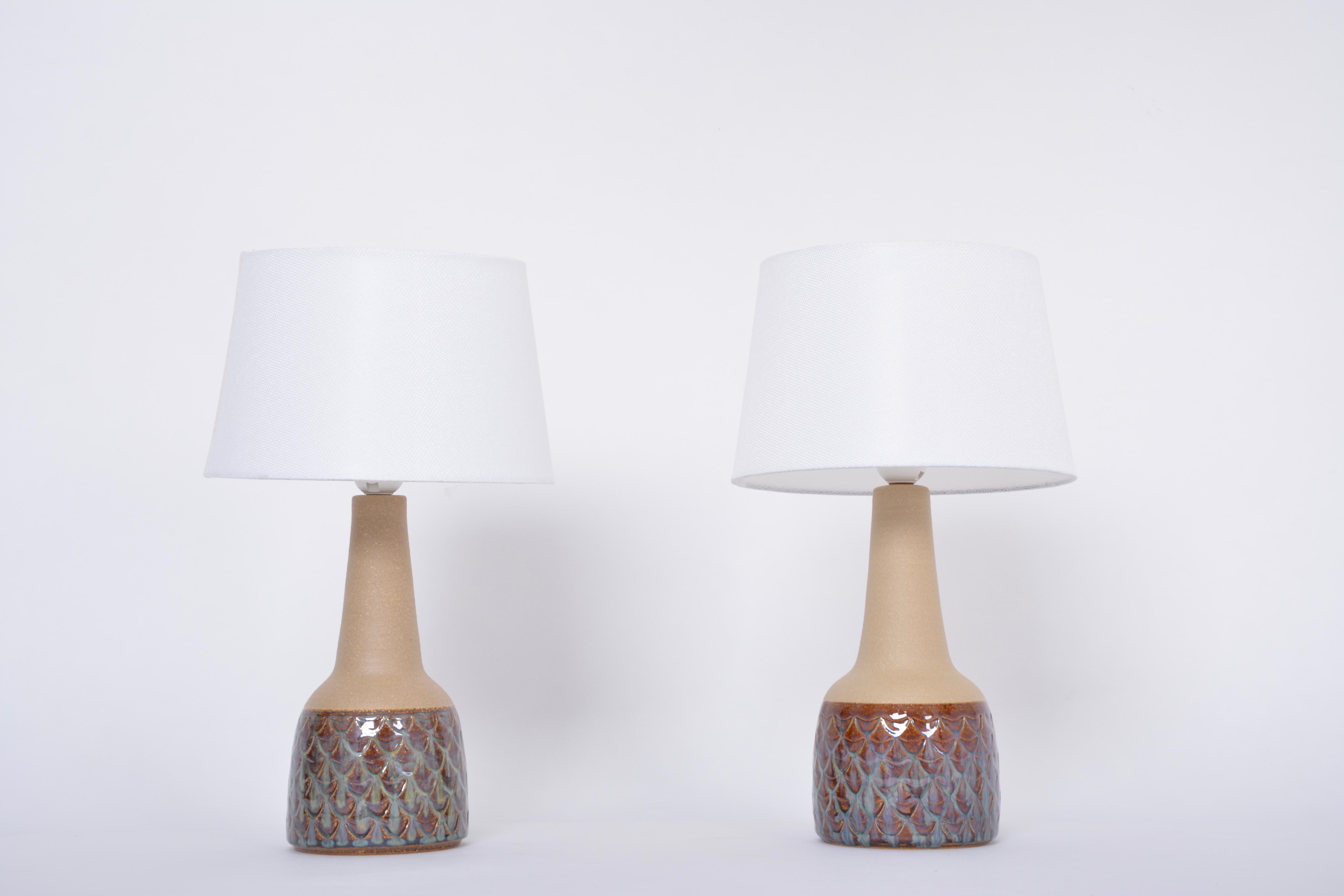 Mid-Century Modern Pair of Midcentury Handmade Table Lamps Model 3012 by Einar Johansen for Soholm For Sale