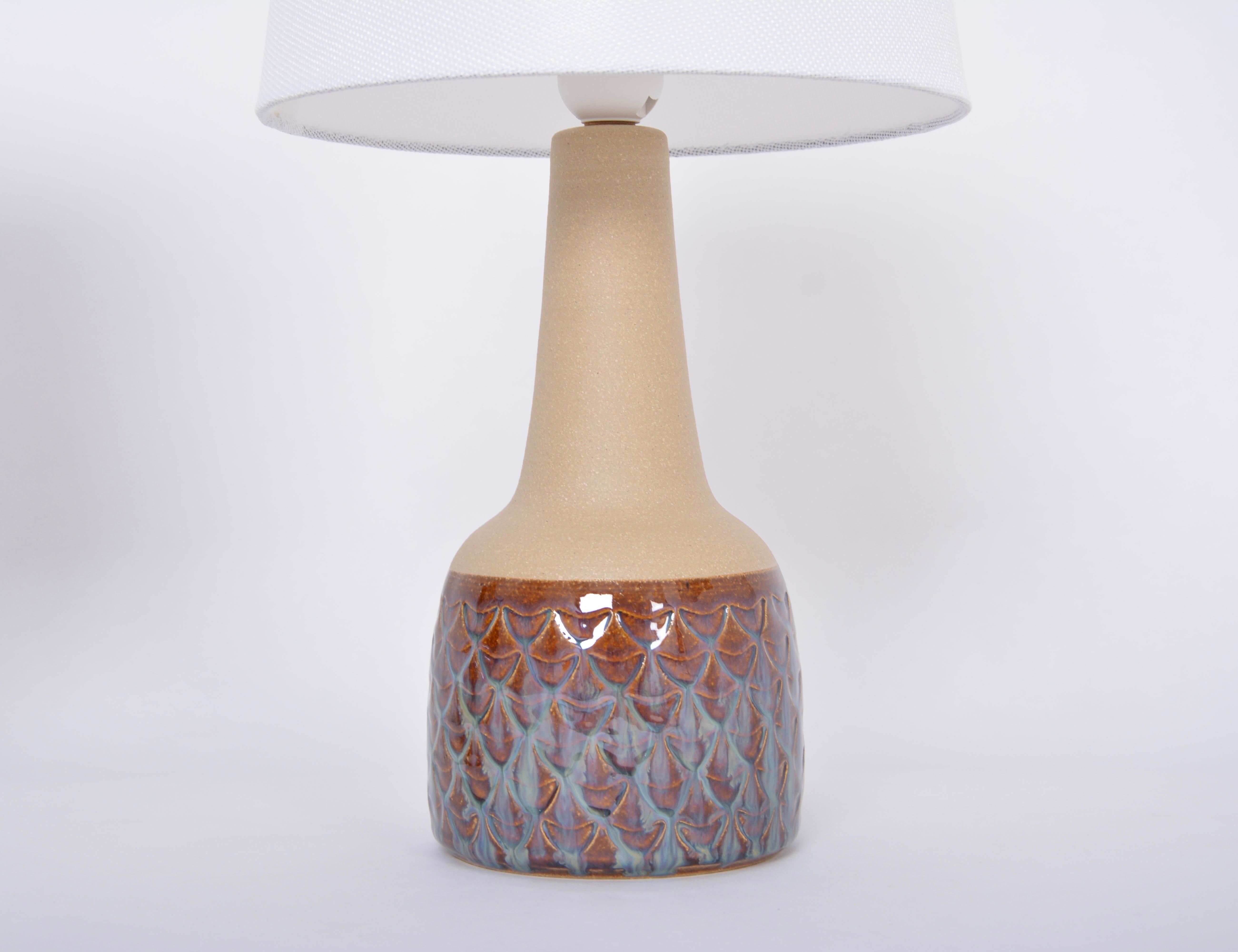 Glazed Pair of Midcentury Handmade Table Lamps Model 3012 by Einar Johansen for Soholm For Sale