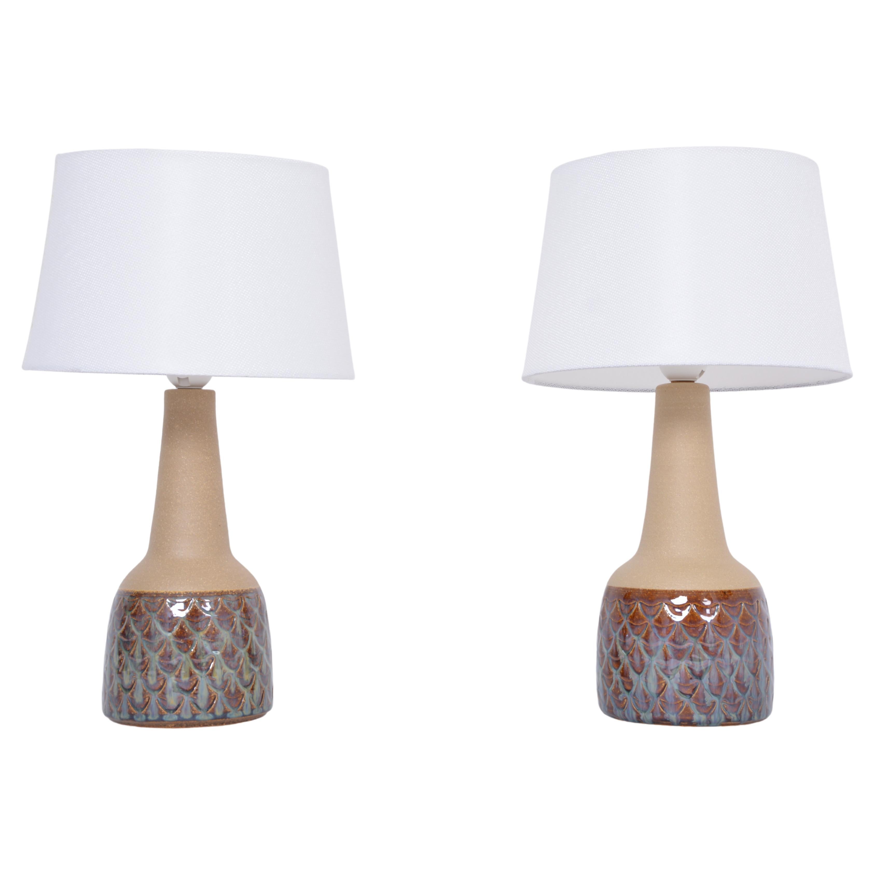 Paire de lampes de table fabriquées à la main au milieu du siècle dernier, modèle 3012 par Einar Johansen pour Soholm en vente