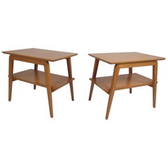 Pair of Midcentury Heywood Wakefield Style End Tables