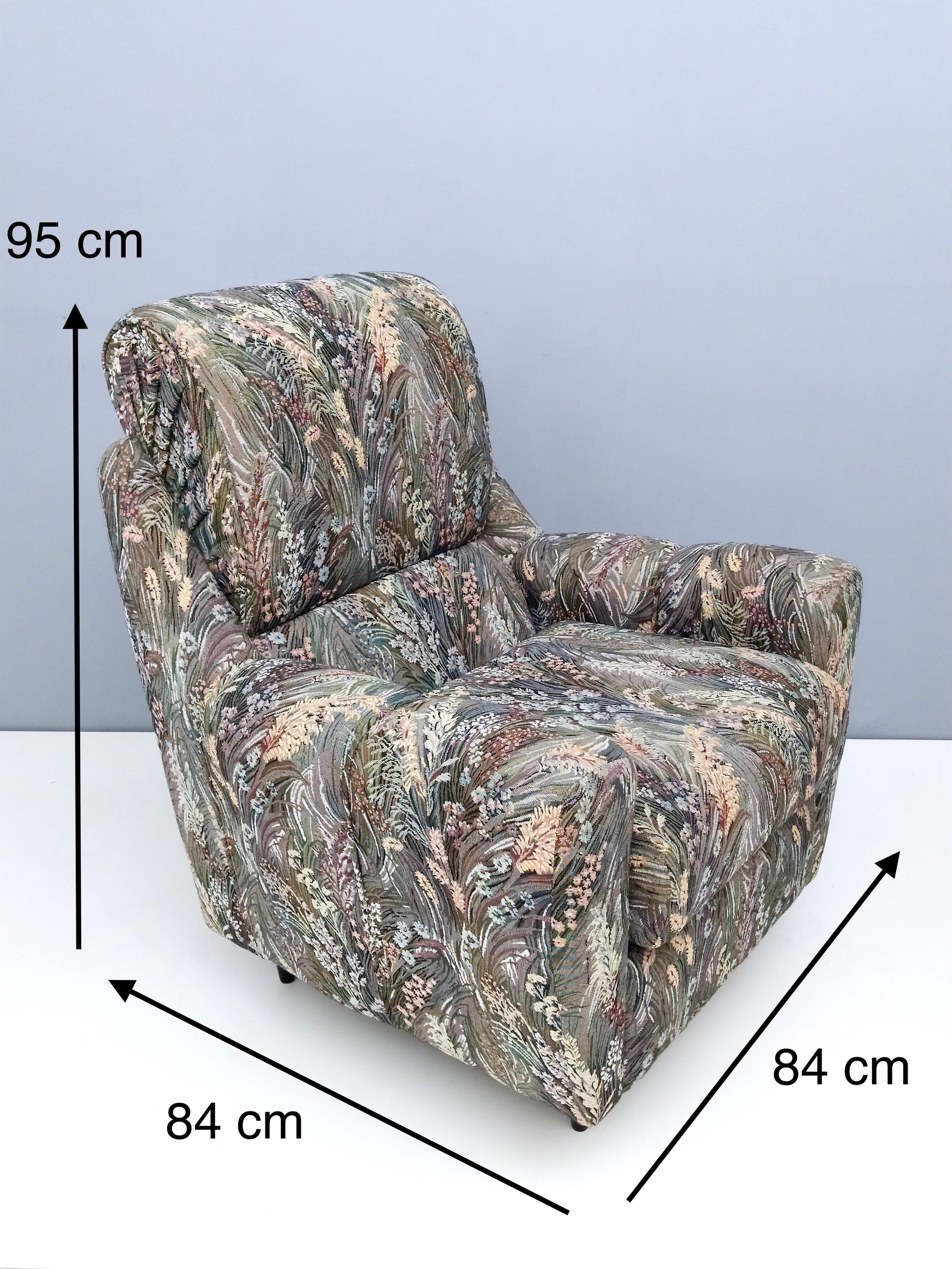Pair of High-Quality Patterned Fabric Armchairs, Italy For Sale 5