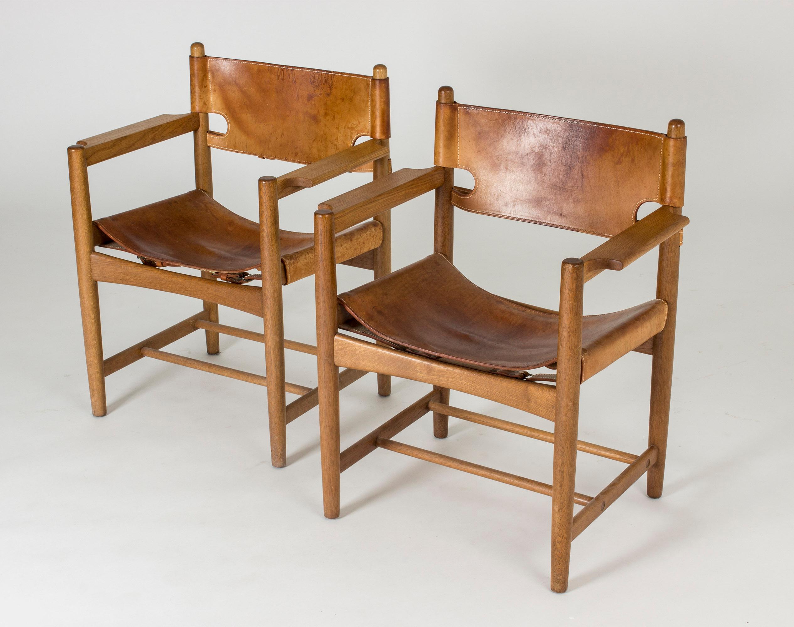 Danish Pair of Midcentury Hunting Chairs by Børge Mogensen