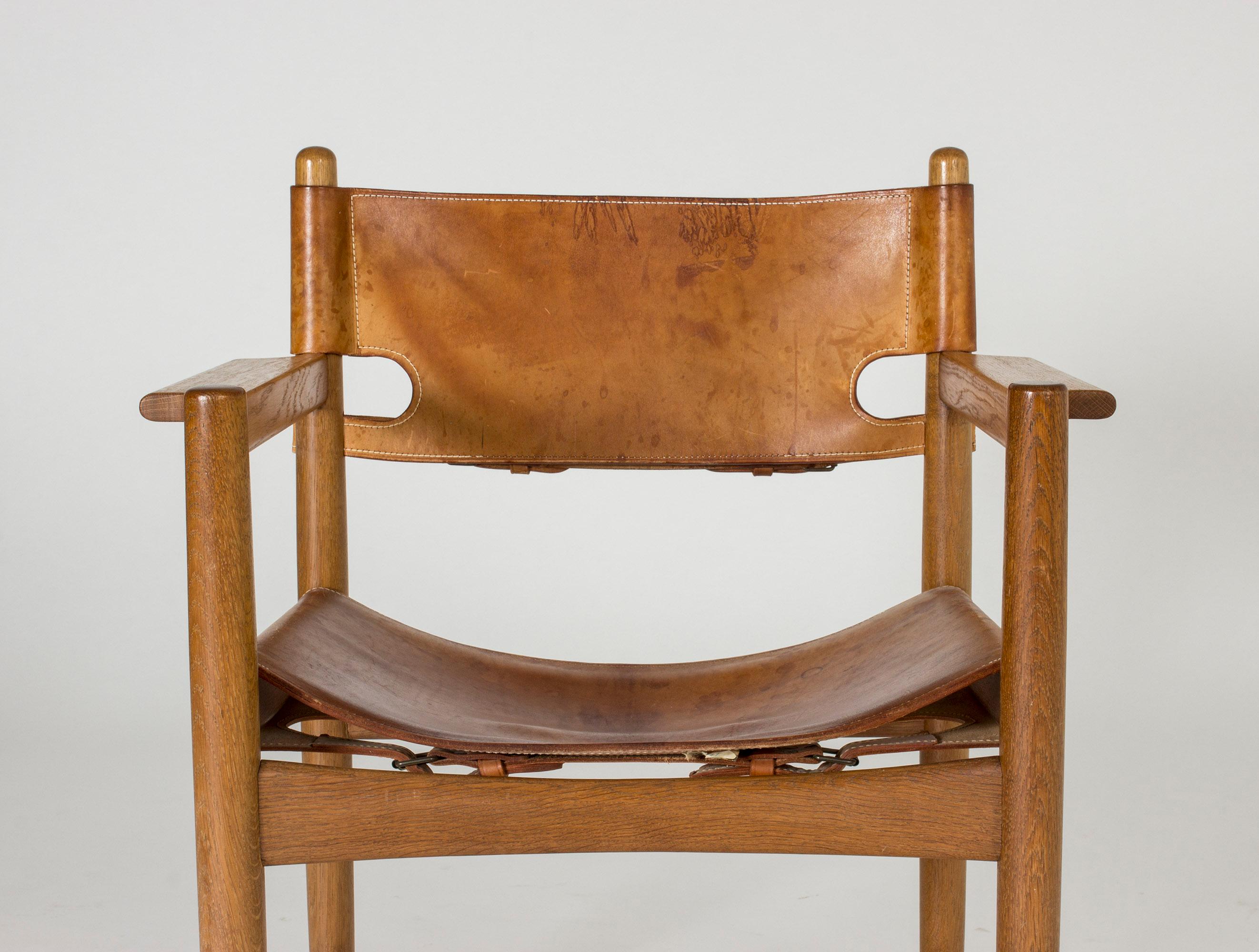 Leather Pair of Midcentury Hunting Chairs by Børge Mogensen