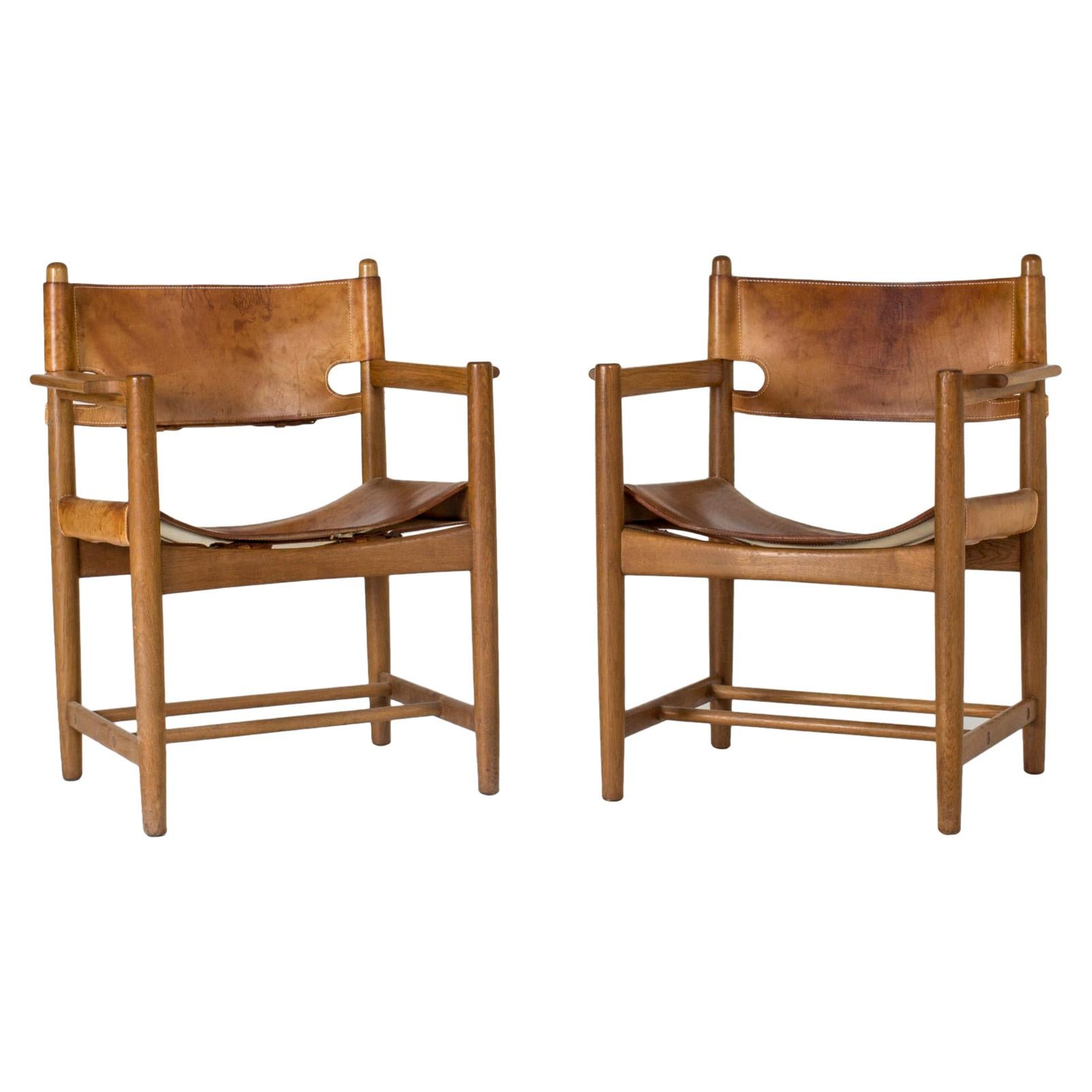 Pair of Midcentury Hunting Chairs by Børge Mogensen