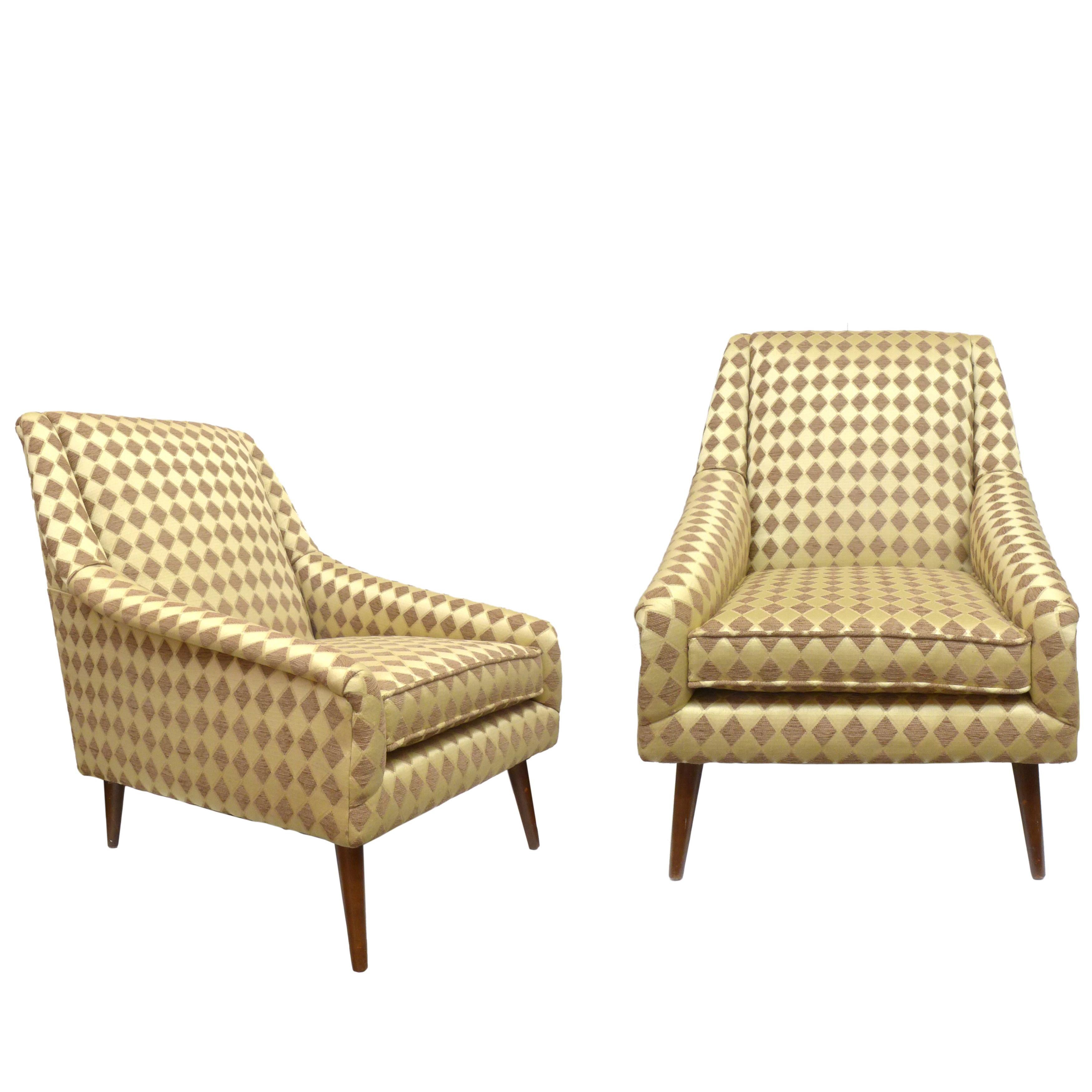 Pair of Midcentury Italian Club Chairs For Sale