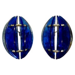 Pair of Midcentury Italian Cobalt Blue Glass Sconces by Veca
