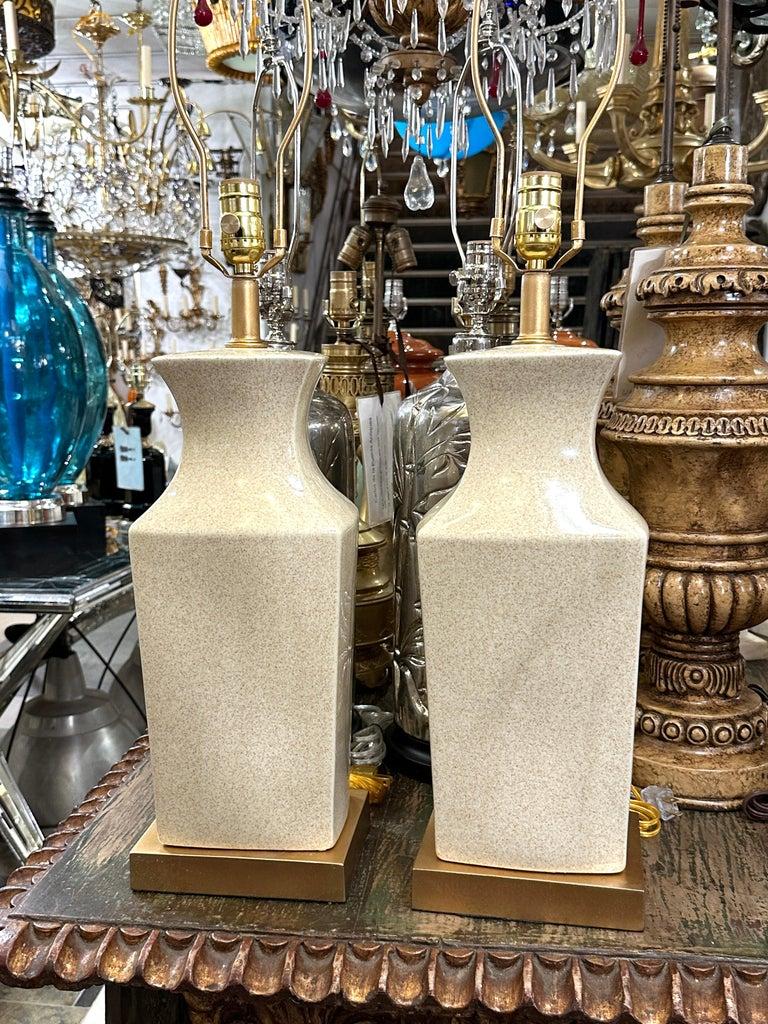 Porcelain Pair of Midcentury Italian Lamps For Sale