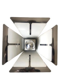 Pair of Mid-Century Italian Metal Flush Mounts by Reggiani, 1970s