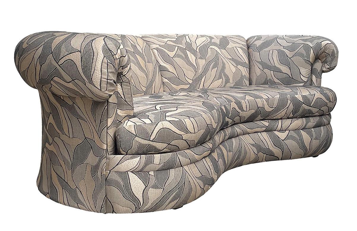 Mid-Century Modern Pair of Midcentury Italian Modern Curved Kidney Bean Cloud Sofas or Loveseats