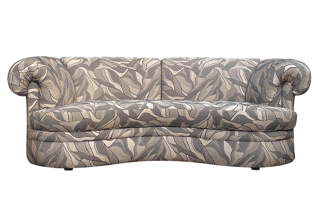 Pair of Midcentury Italian Modern Curved Kidney Bean Cloud Sofas or Loveseats 1
