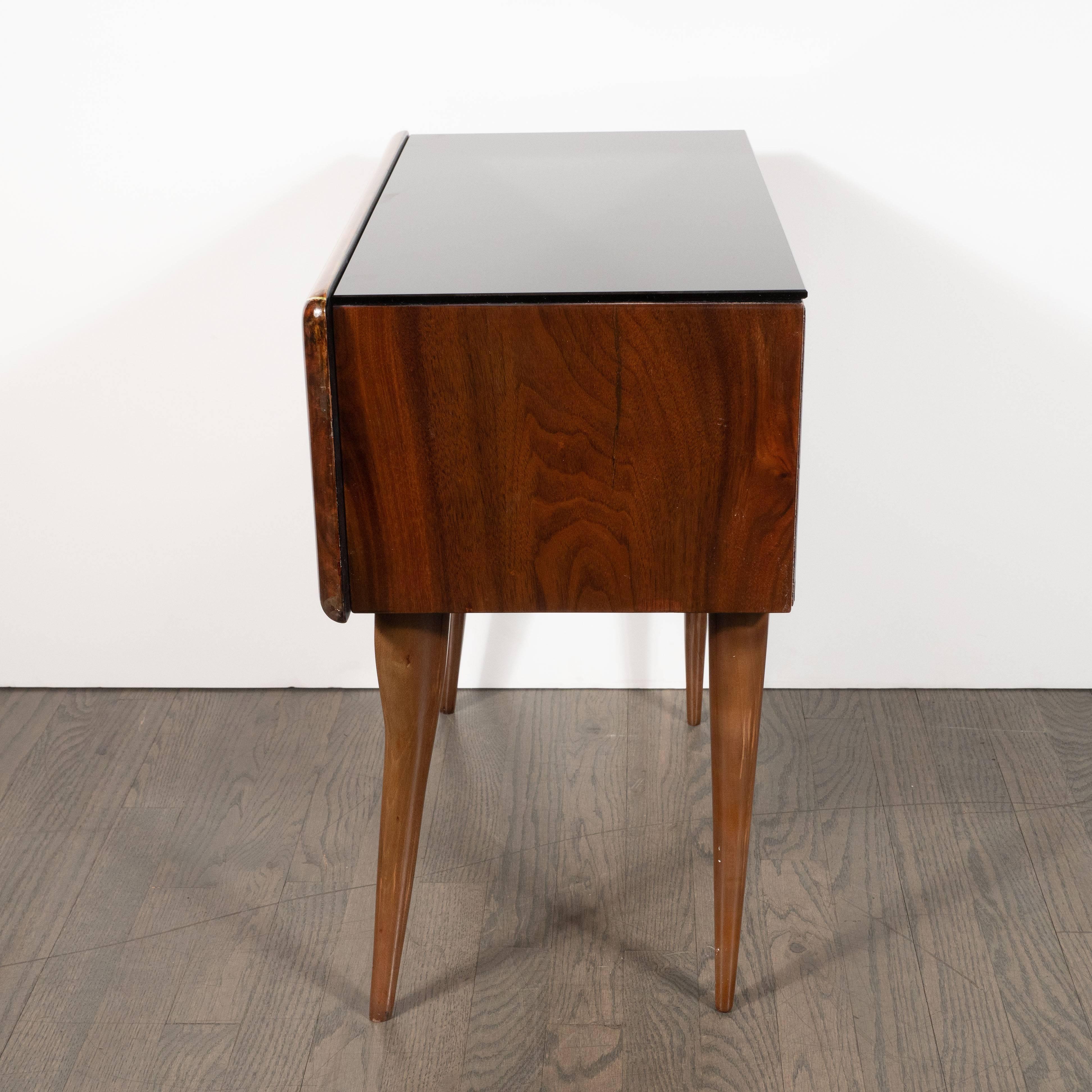 Pair of Midcentury Italian Nightstands/End Tables in Exotic Bookmatched Wood 4