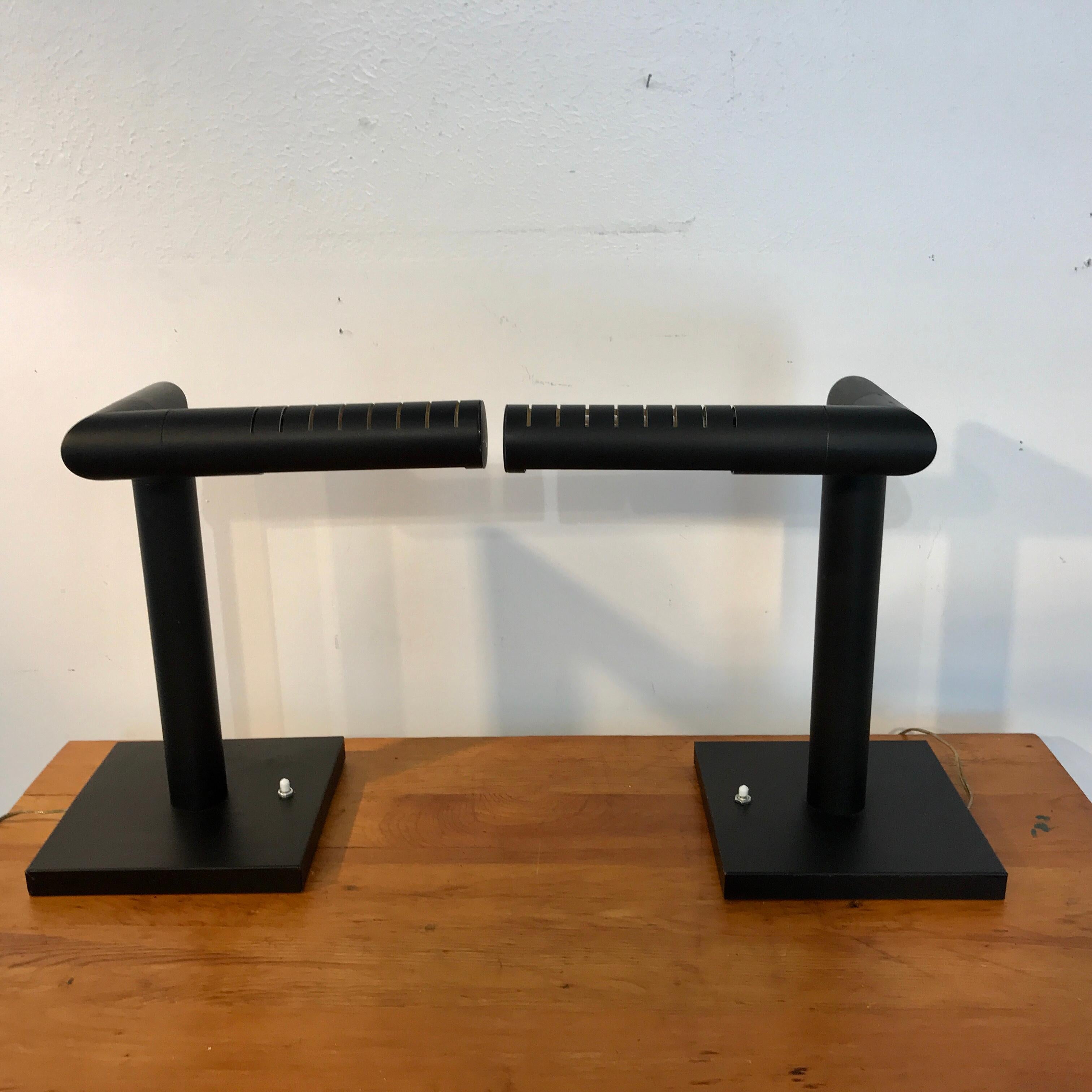 Metal Pair of Midcentury Italian Periscope Desk Lamps