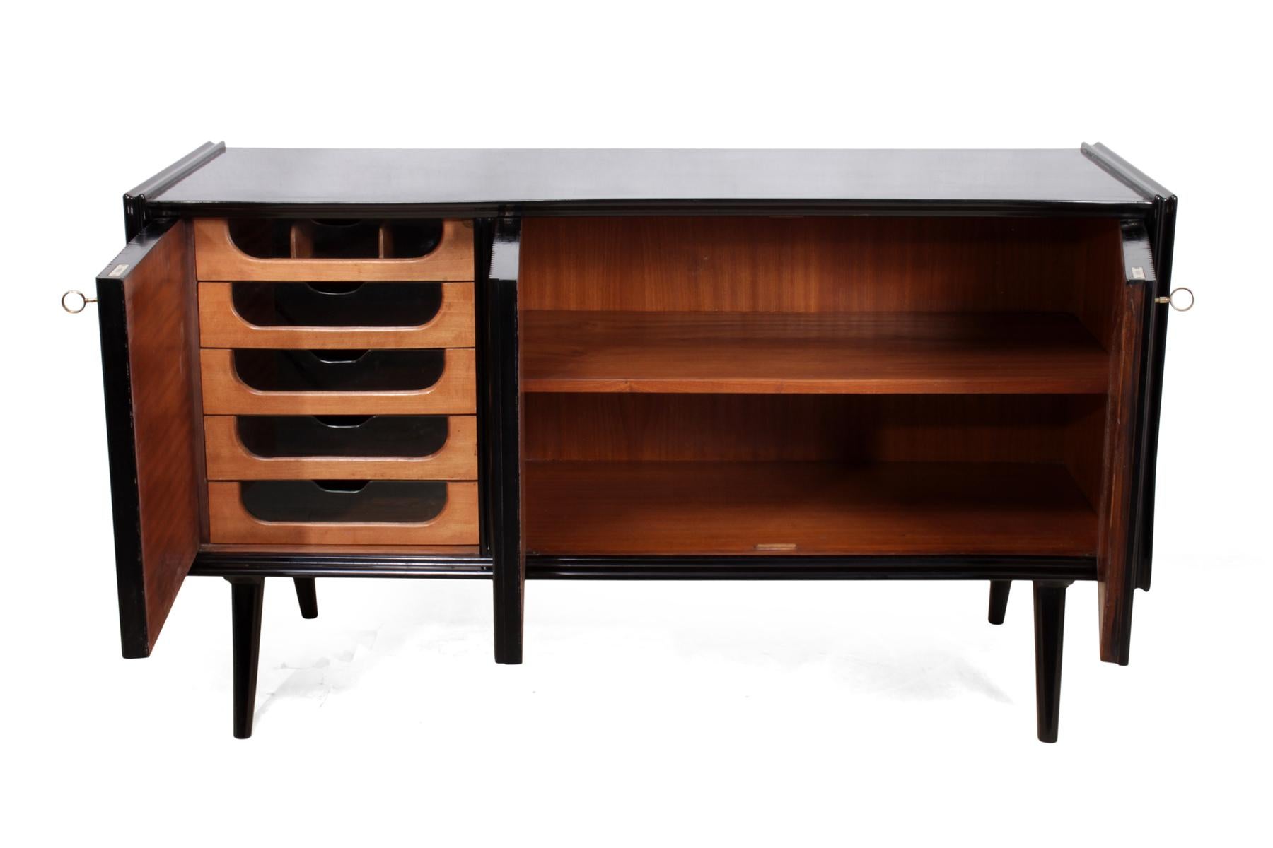 Pair of Midcentury Italian Piano Lacquer Sideboards 4
