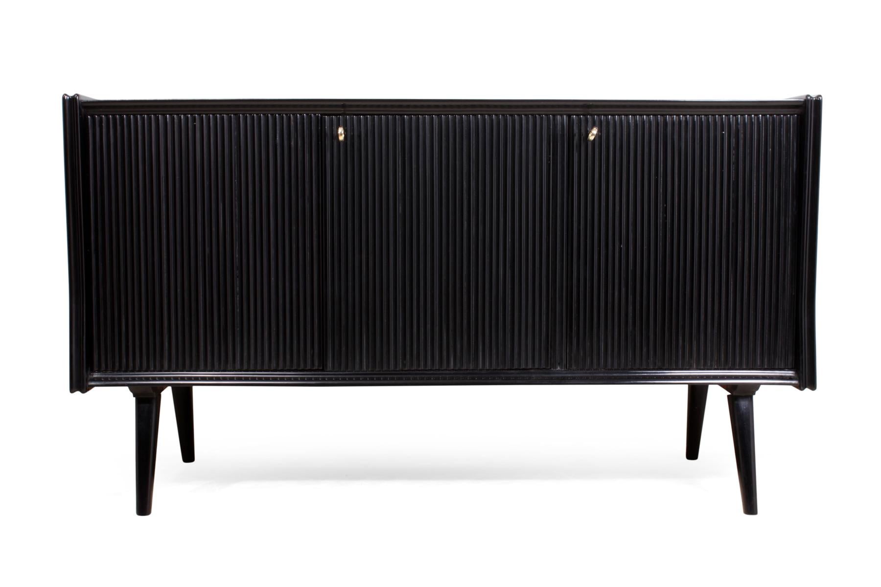 Mid-20th Century Pair of Midcentury Italian Piano Lacquer Sideboards