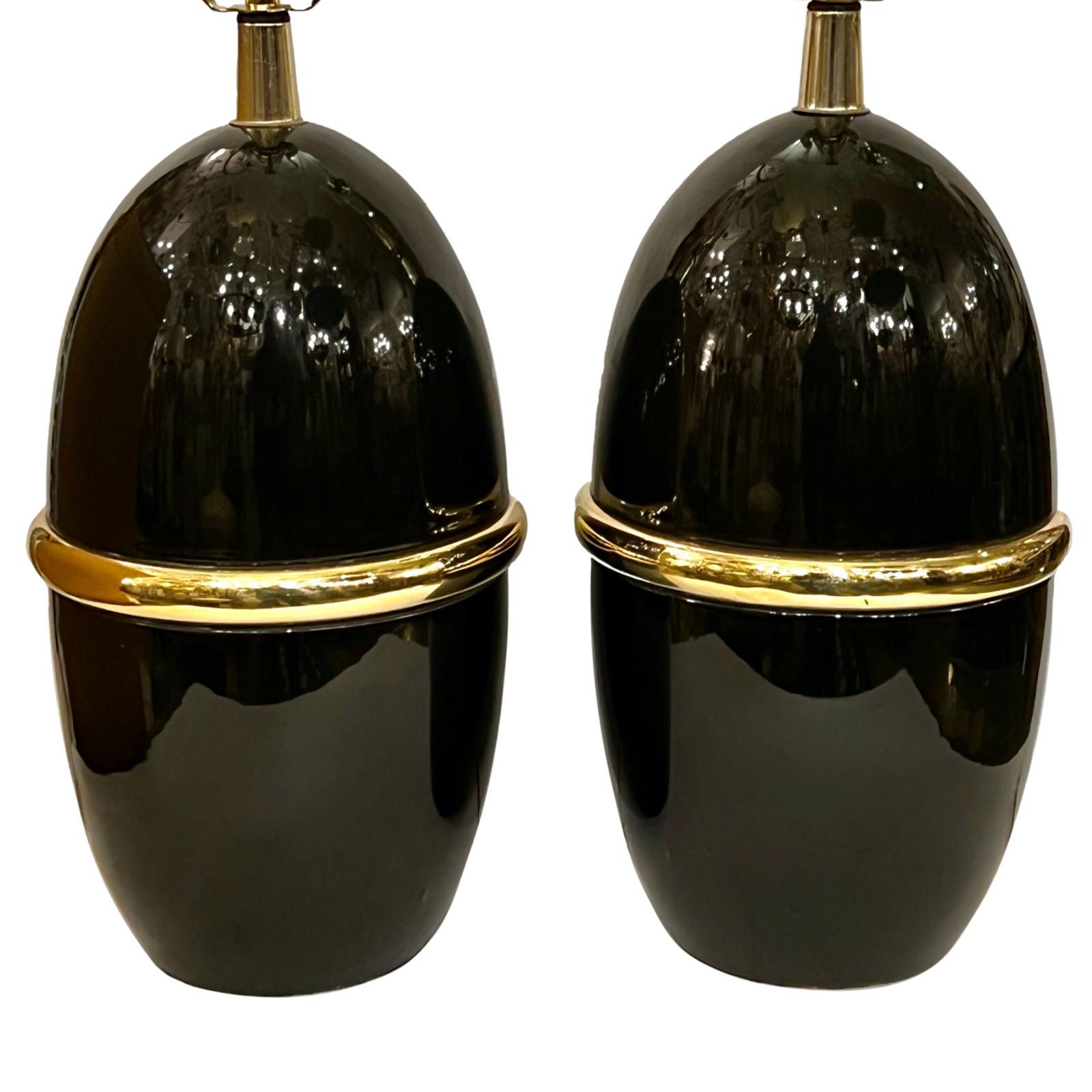 Mid-20th Century Pair of Midcentury Italian Porcelain Lamps For Sale