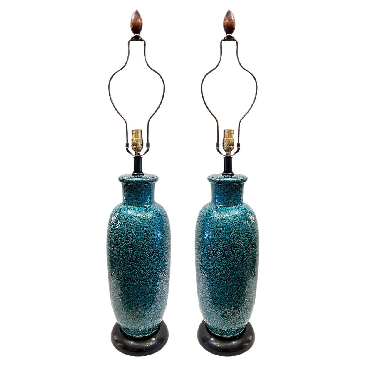 Pair of Midcentury Italian Porcelain Lamps  For Sale