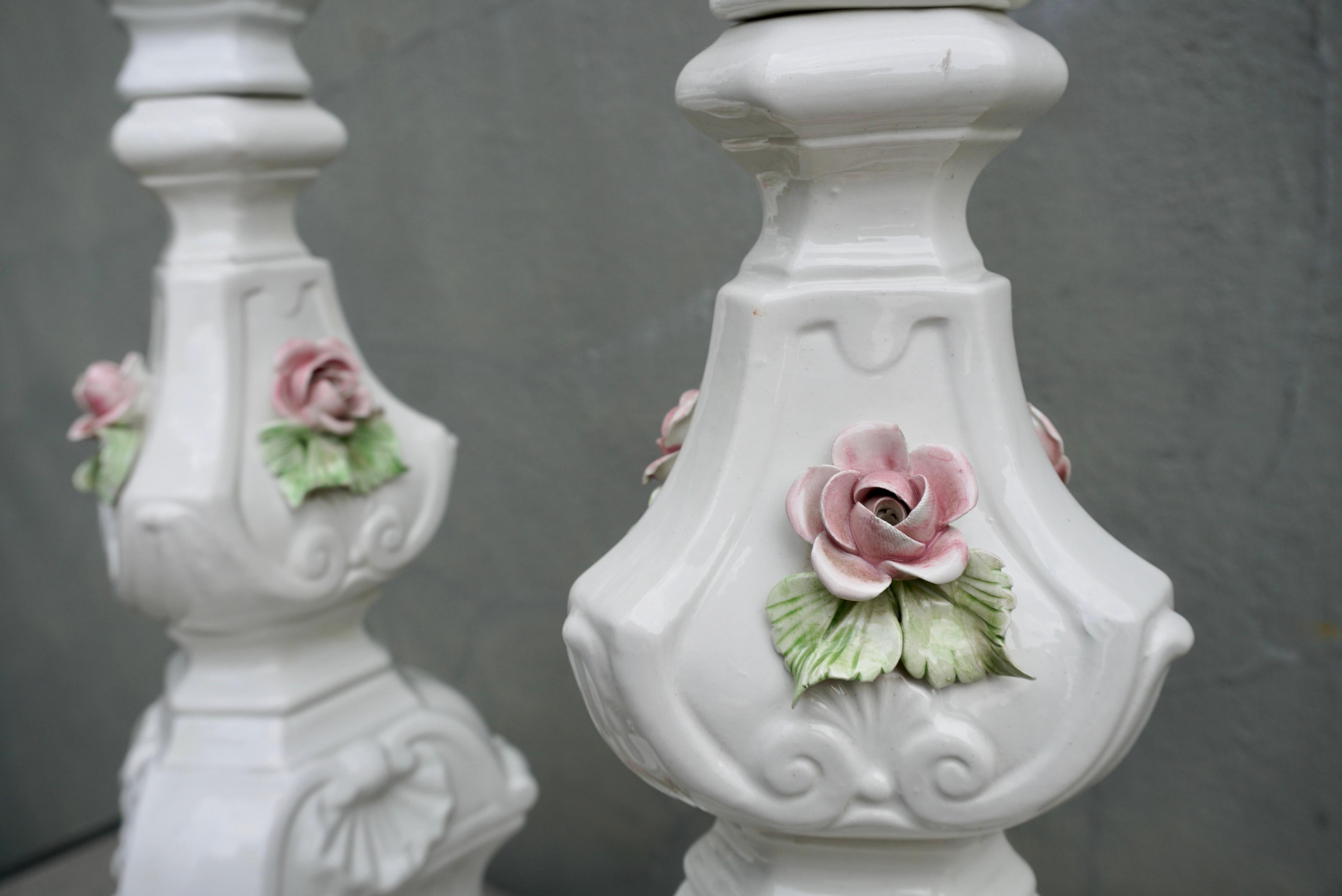Paire de lampes italiennes de style rococo du milieu du siècle dernier en vente 7