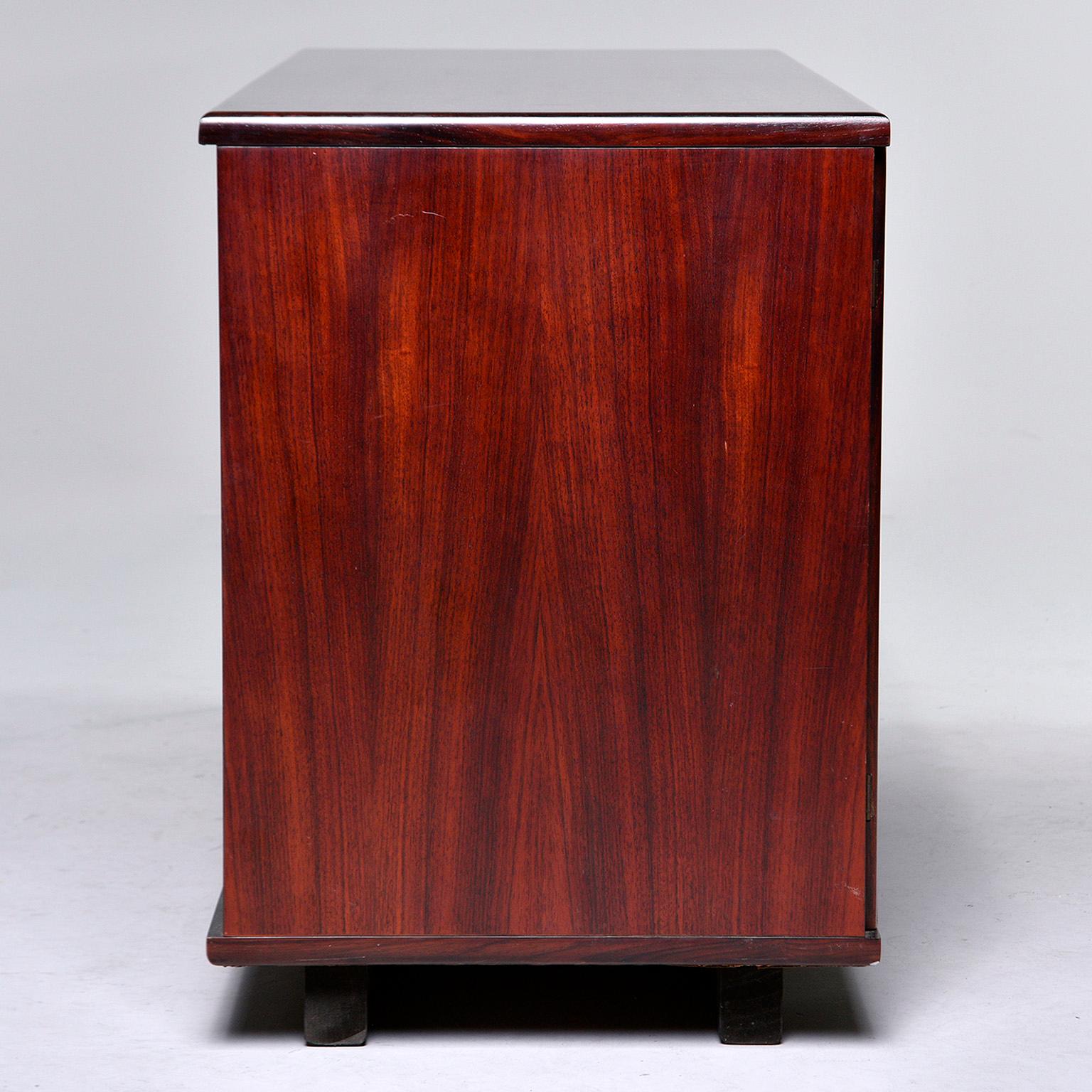 Pair of Midcentury Italian Rosewood Cabinets With Ebony Detailing For Sale 5