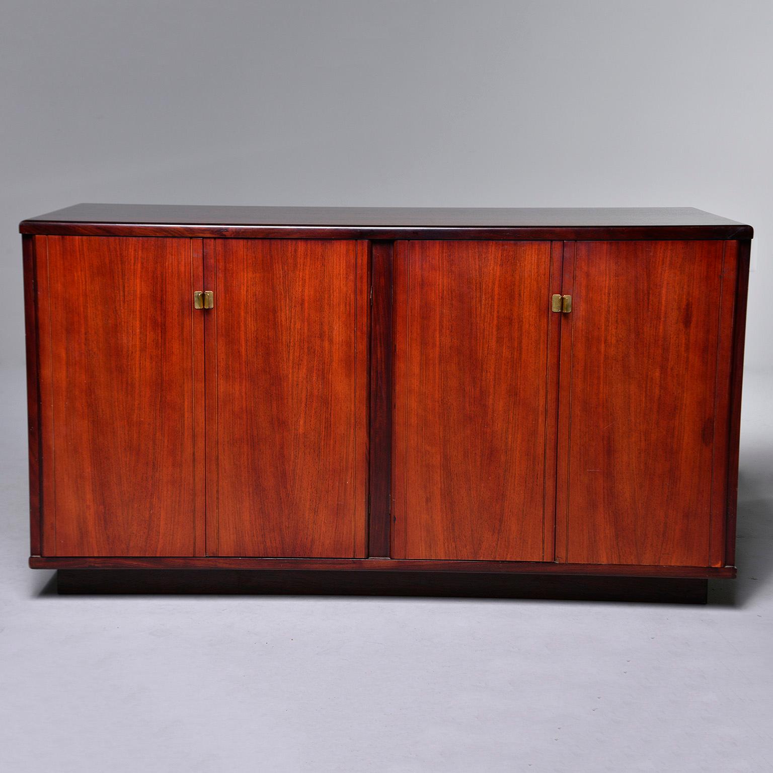 Pair of Midcentury Italian Rosewood Cabinets With Ebony Detailing For Sale 6