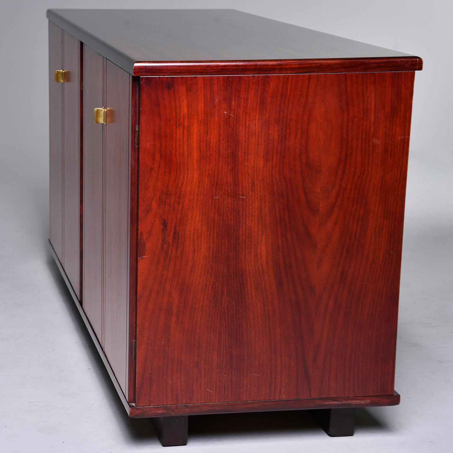 Pair of Midcentury Italian Rosewood Cabinets With Ebony Detailing For Sale 8