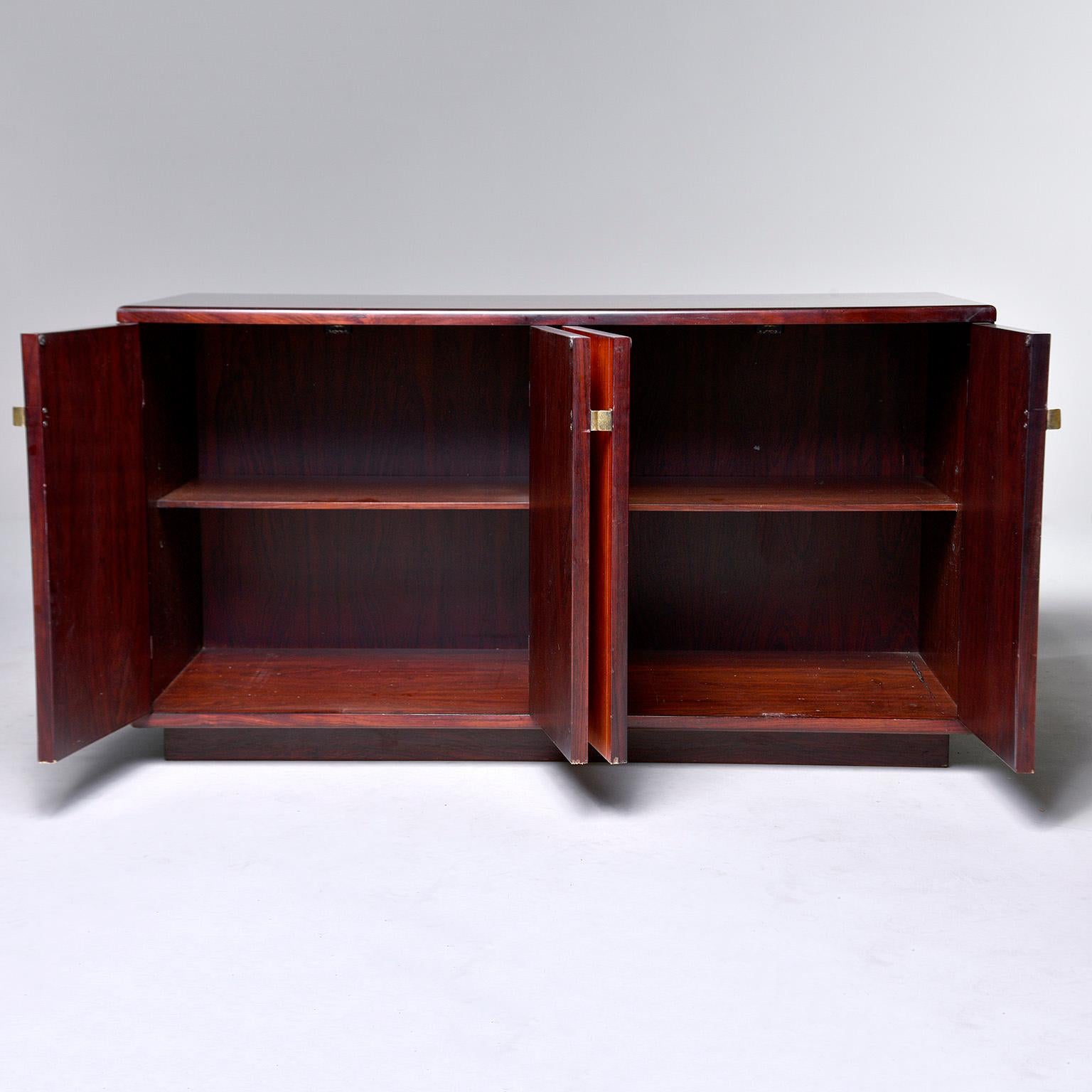 Pair of Midcentury Italian Rosewood Cabinets With Ebony Detailing For Sale 10