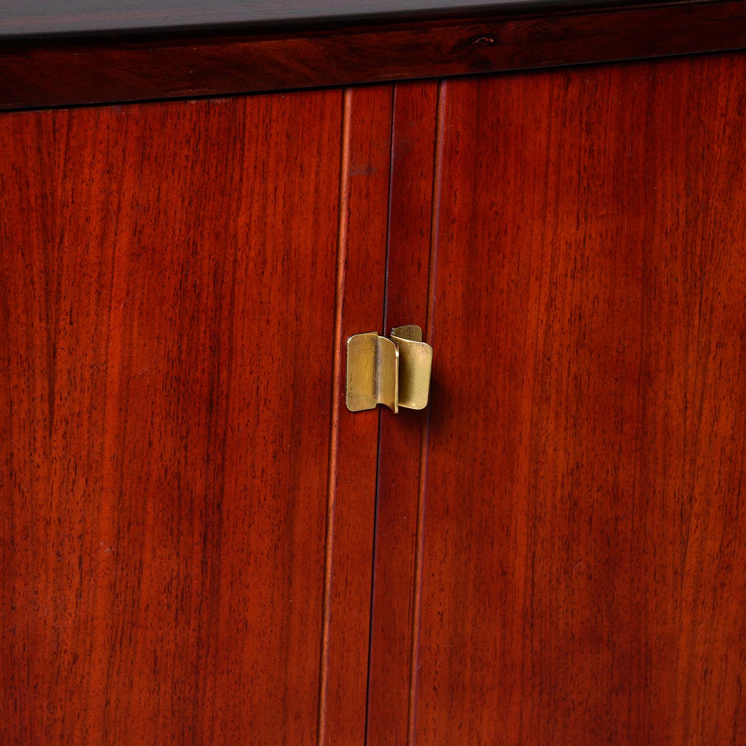 Pair of Midcentury Italian Rosewood Cabinets With Ebony Detailing For Sale 12
