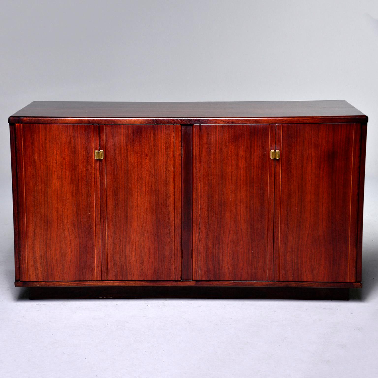 20th Century Pair of Midcentury Italian Rosewood Cabinets With Ebony Detailing For Sale