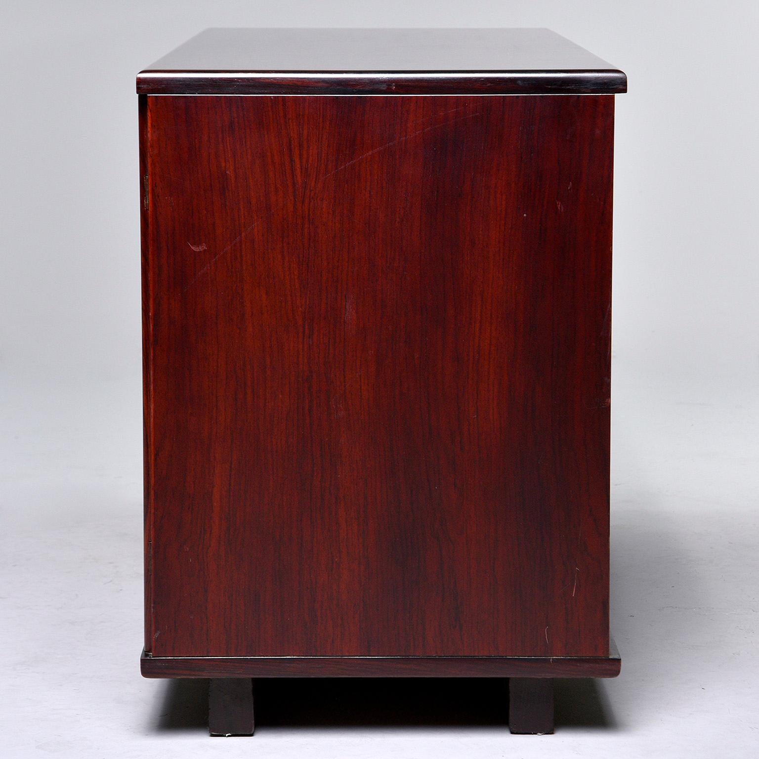 Pair of Midcentury Italian Rosewood Cabinets With Ebony Detailing For Sale 2