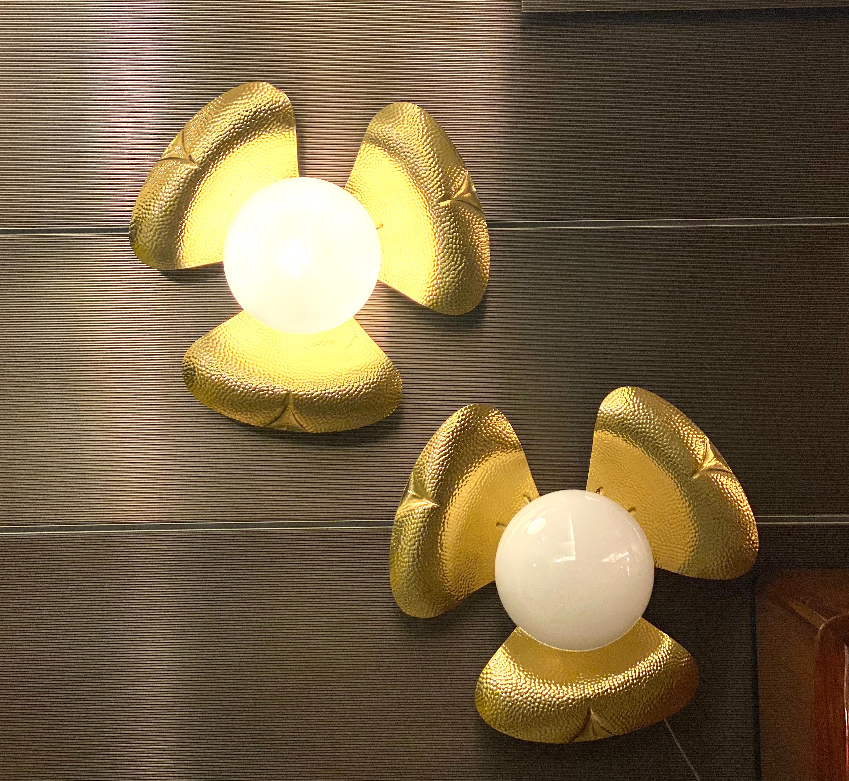 Pair of Midcentury Italian Sconces or Ceiling Lights in the Manner of T. Barbi For Sale 7