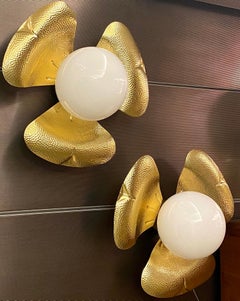 Pair of Midcentury Italian Sconces or Ceiling Lights in the Manner of T. Barbi