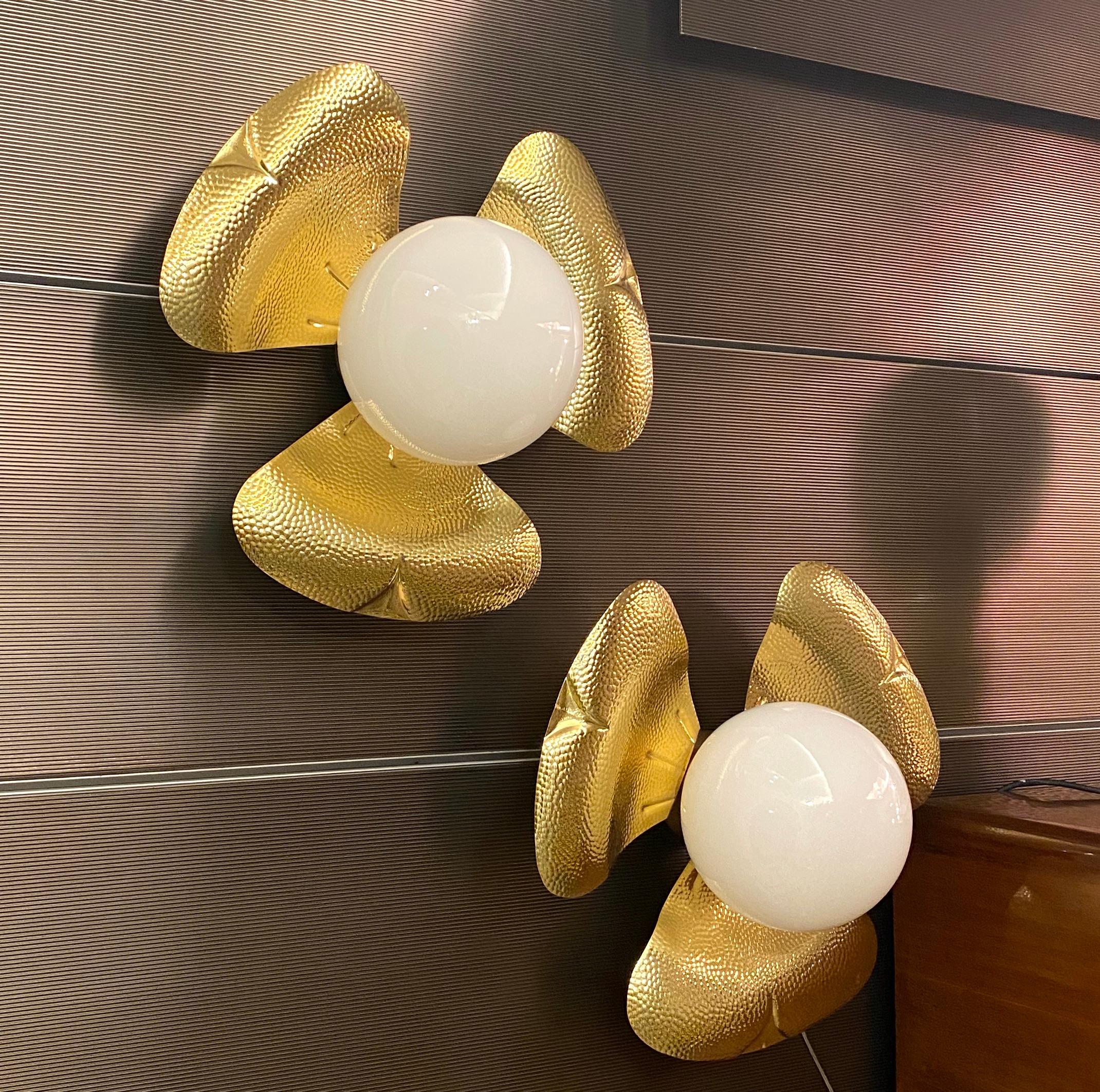 Pair of Midcentury Italian Sconces or Ceiling Lights in the Manner of T. Barbi In Excellent Condition For Sale In Rome, IT