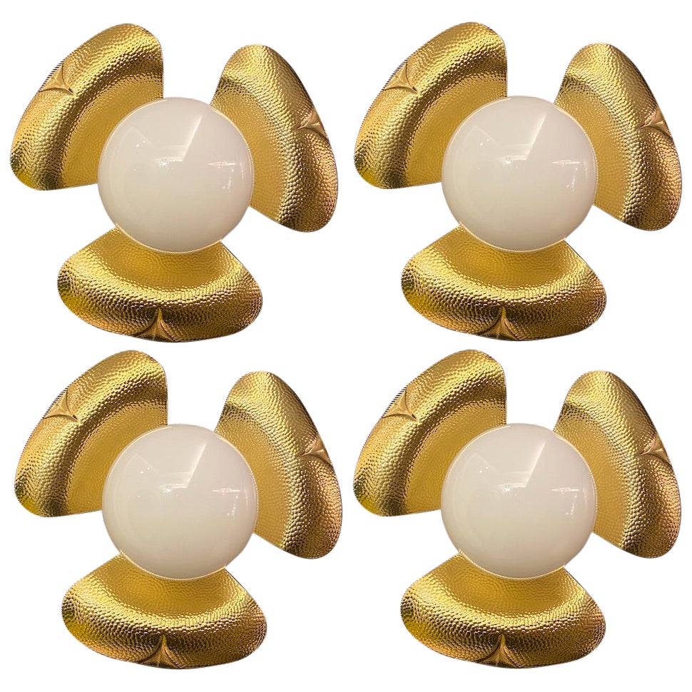 Pair of Midcentury Italian Sconces or Ceiling Lights in the Manner of T. Barbi