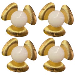 Pair of Midcentury Italian Sconces or Ceiling Lights in the Manner of T. Barbi