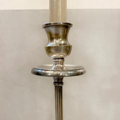 Paire de lampes en argent italiennes du milieu du siècle dernier