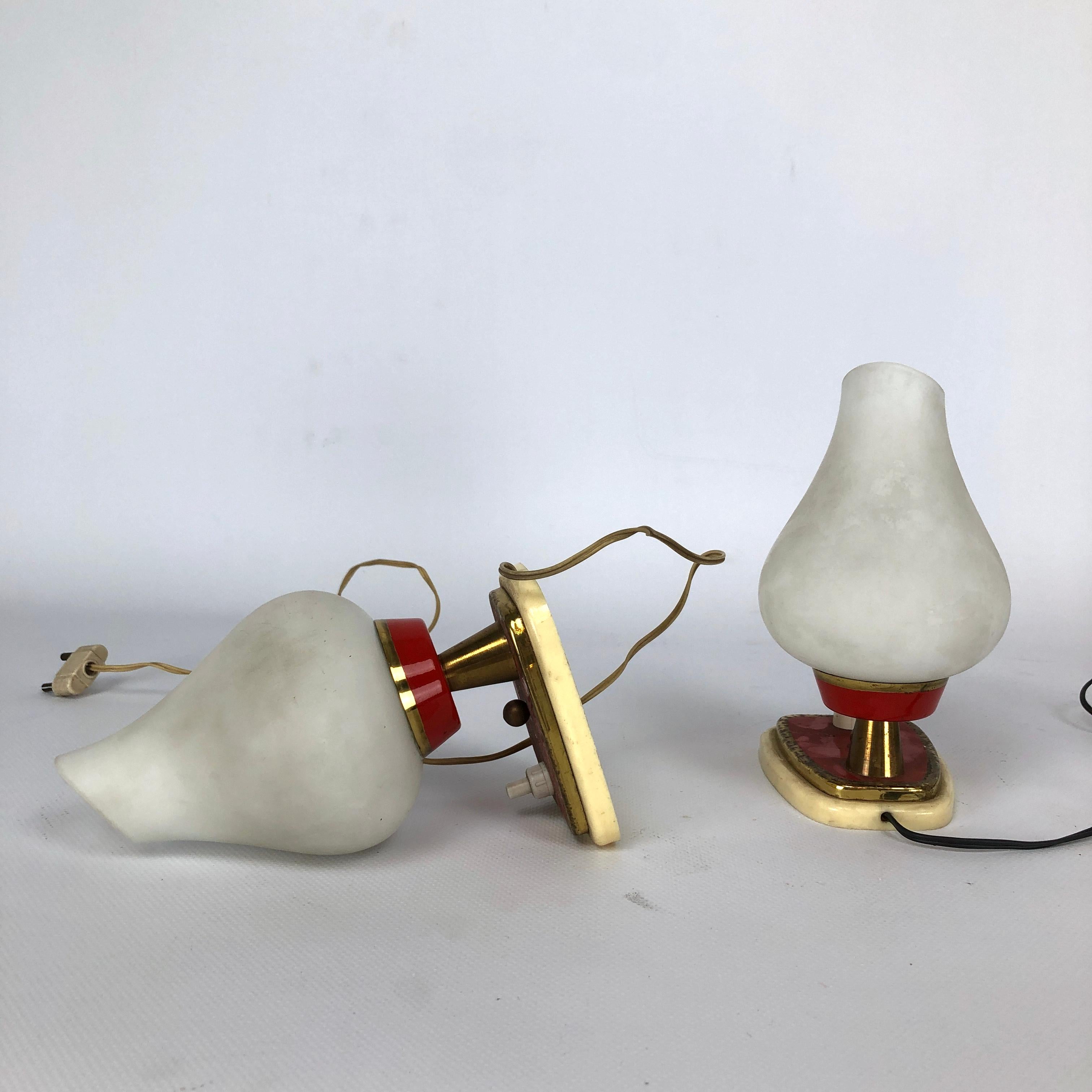 Pair of Midcentury Italian Table Lamps or Sconces For Sale 1
