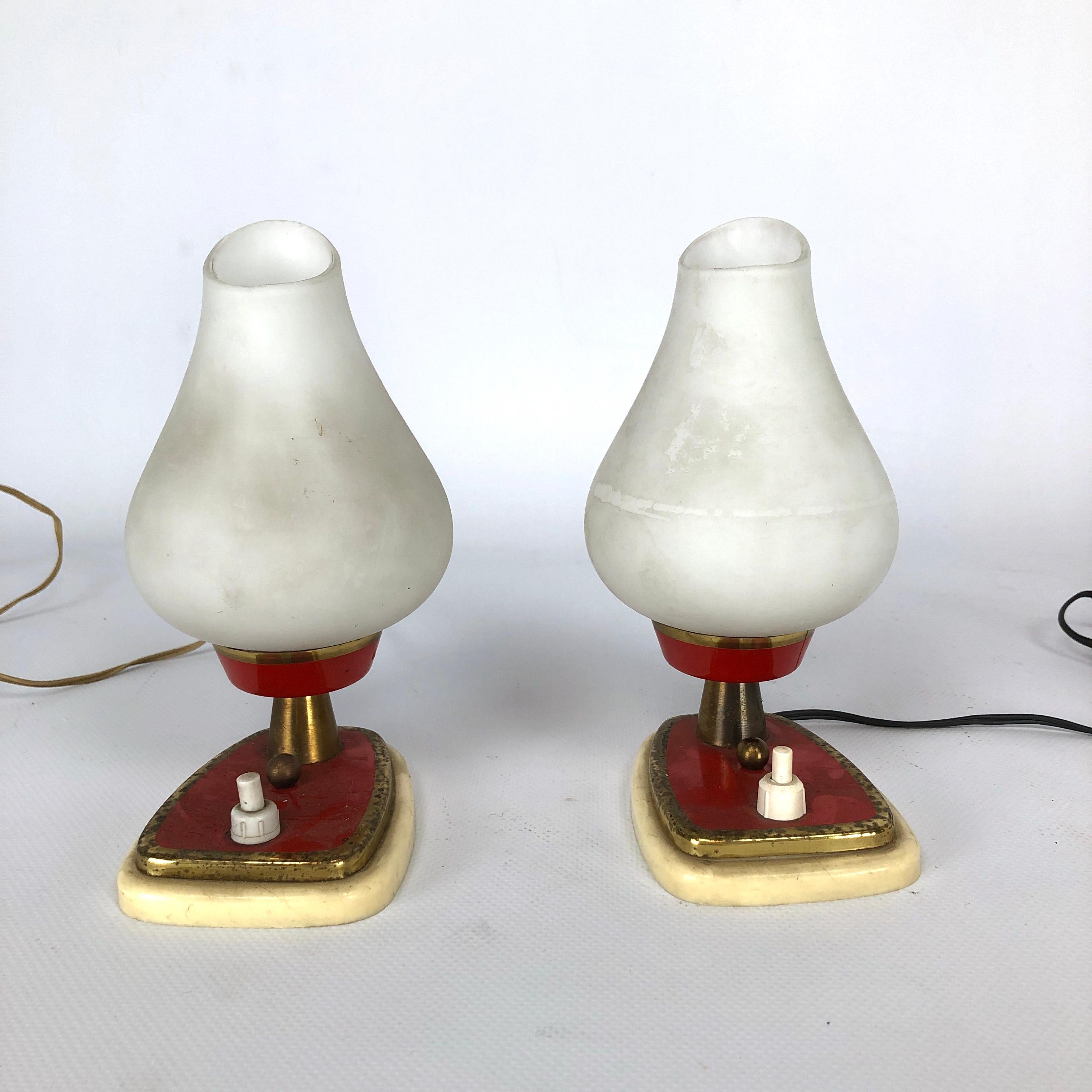Pair of Midcentury Italian Table Lamps or Sconces For Sale 2
