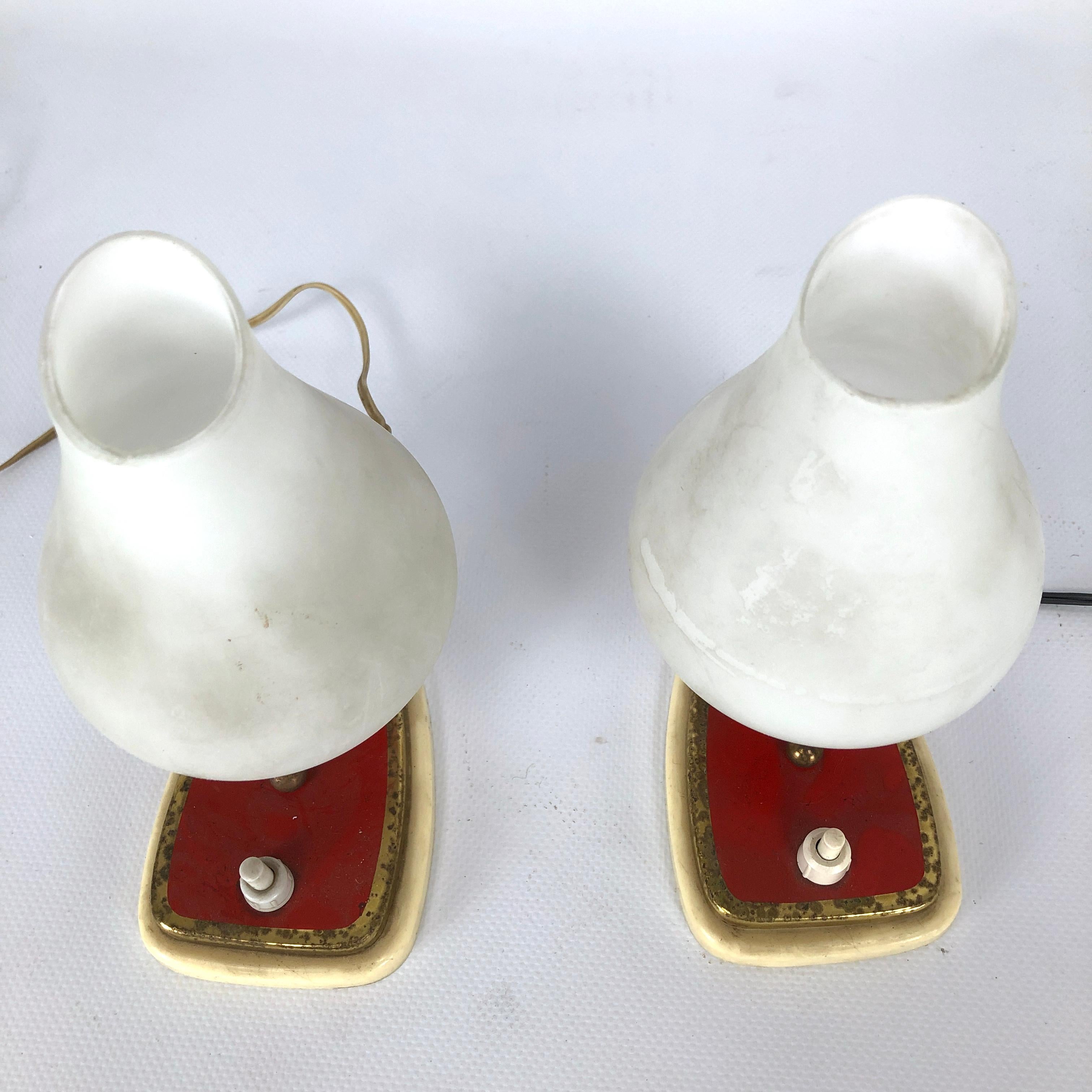 Pair of Midcentury Italian Table Lamps or Sconces For Sale 3