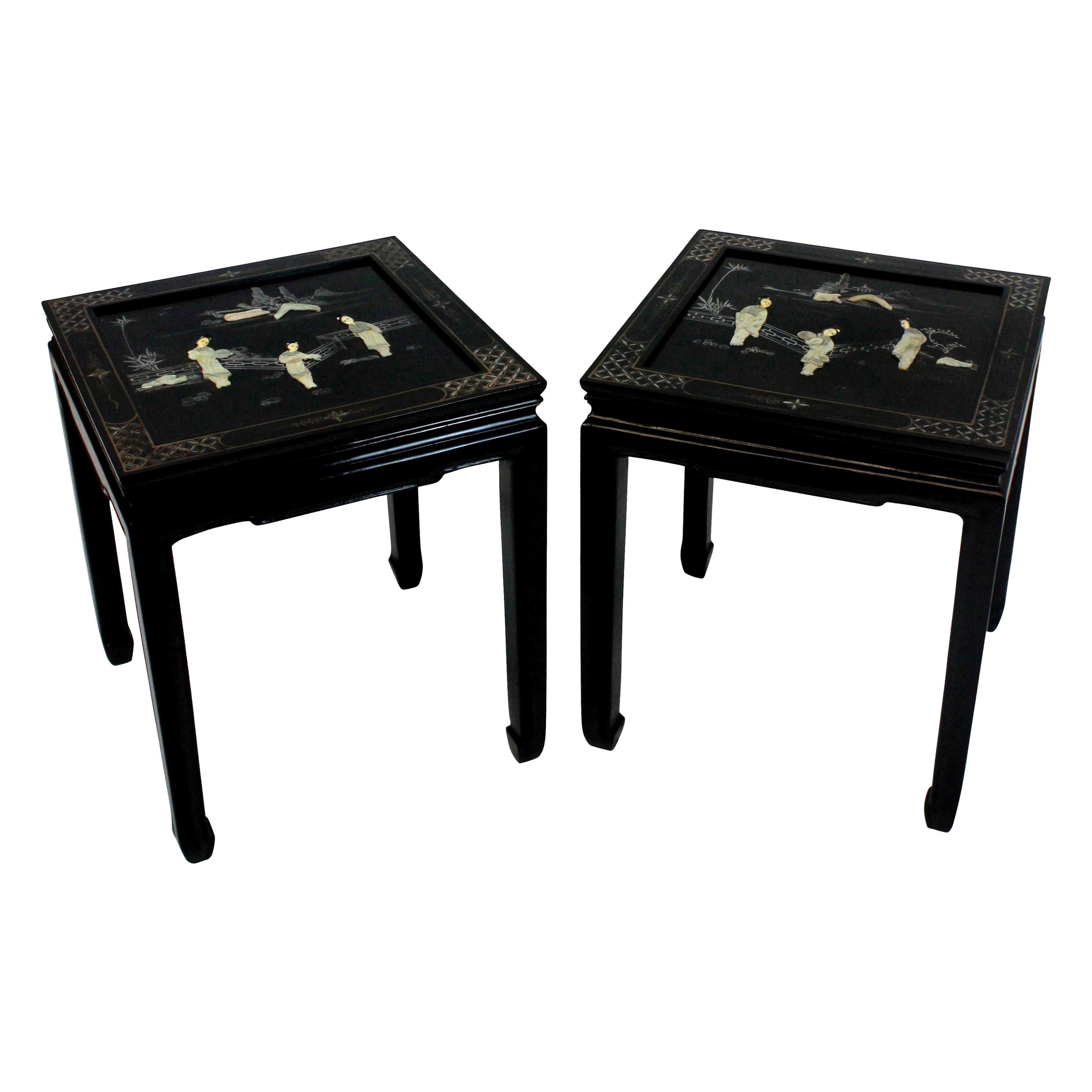 Pair of Midcentury Japanned Side Tables
