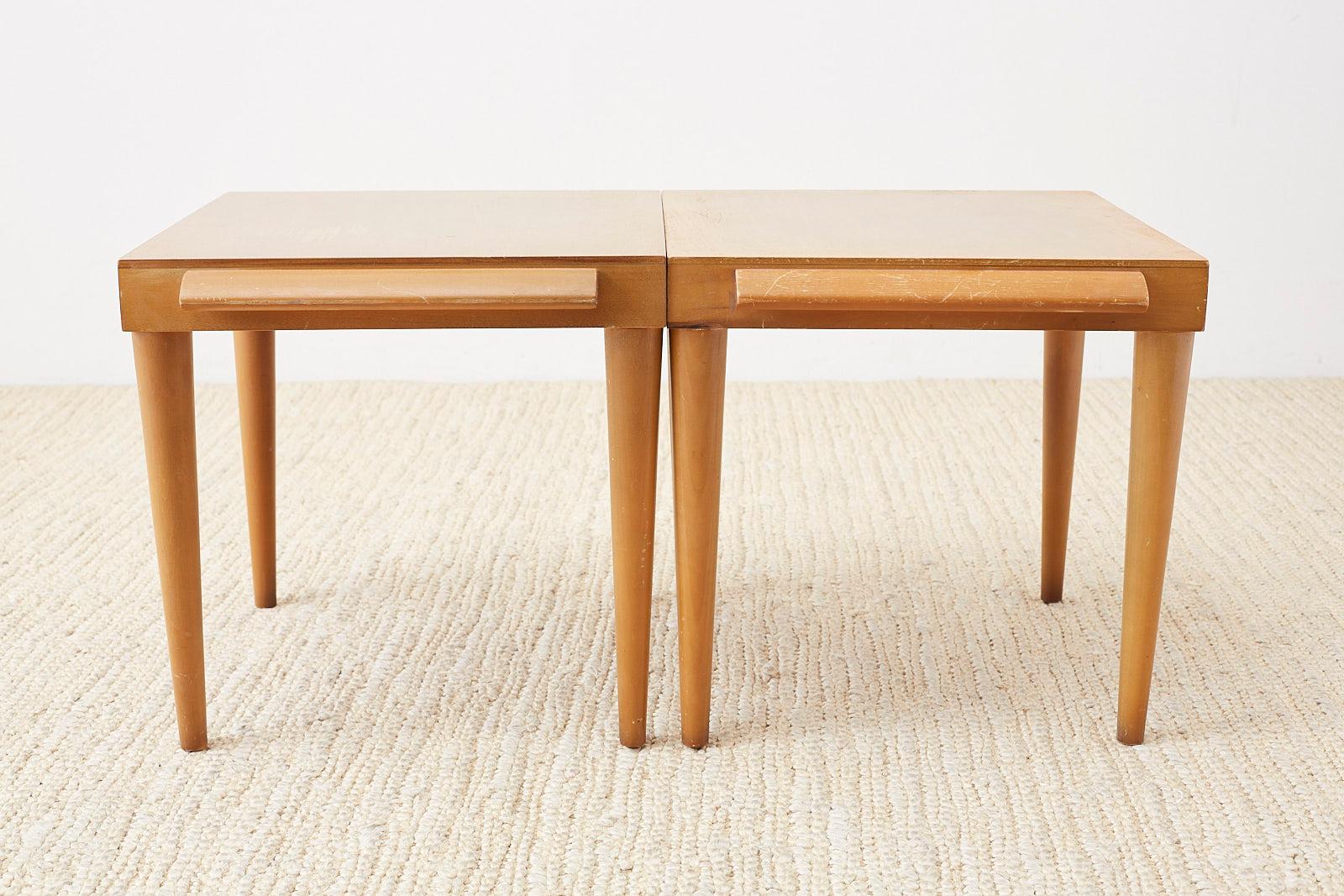 Wood Pair of Midcentury John Keal for Brown Saltman Drink Tables