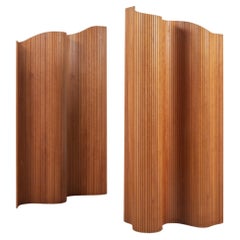 Pair of Midcentury Jomain Baumann Style Tambour Screens