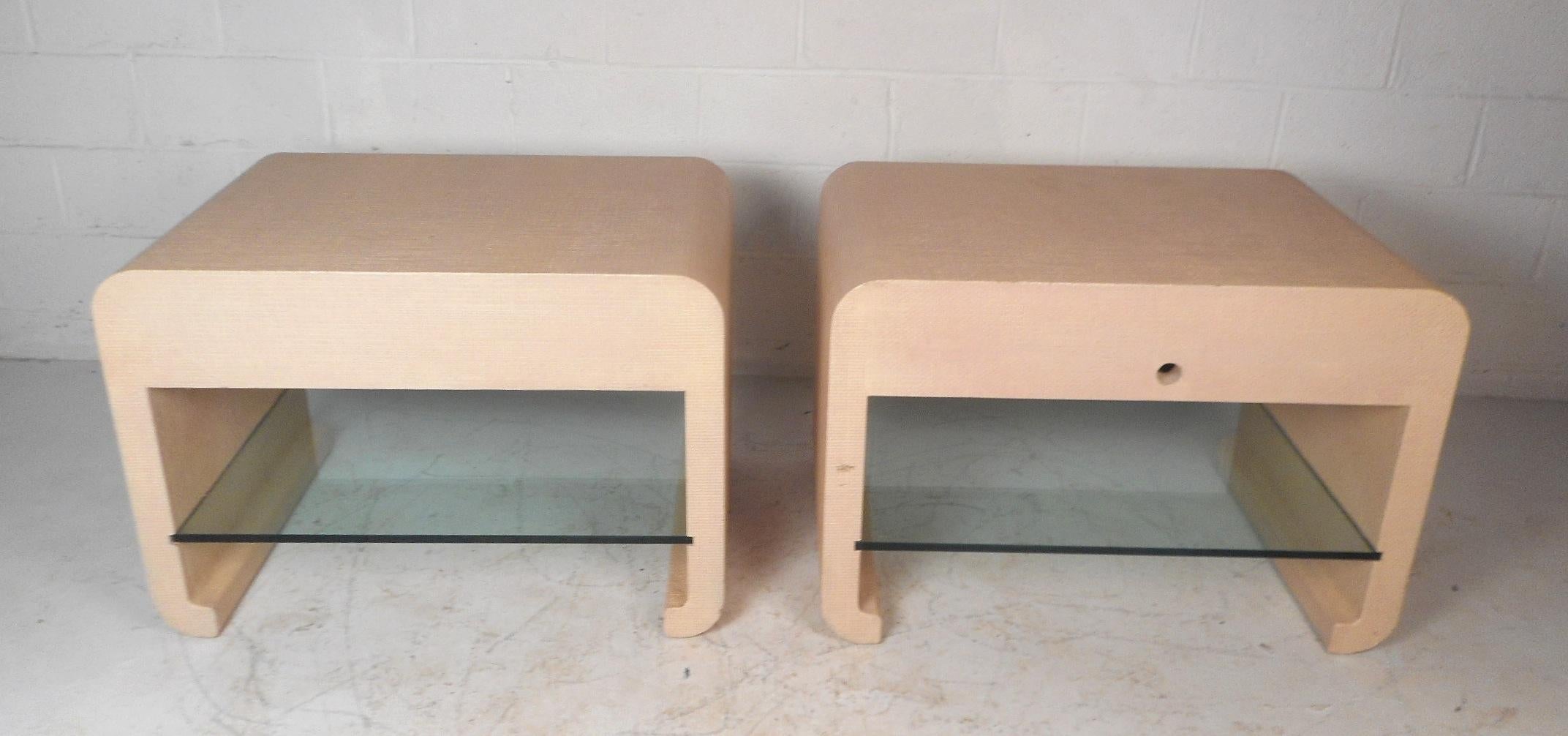 Pair of Midcentury Karl Springer Style End Tables In Good Condition In Brooklyn, NY