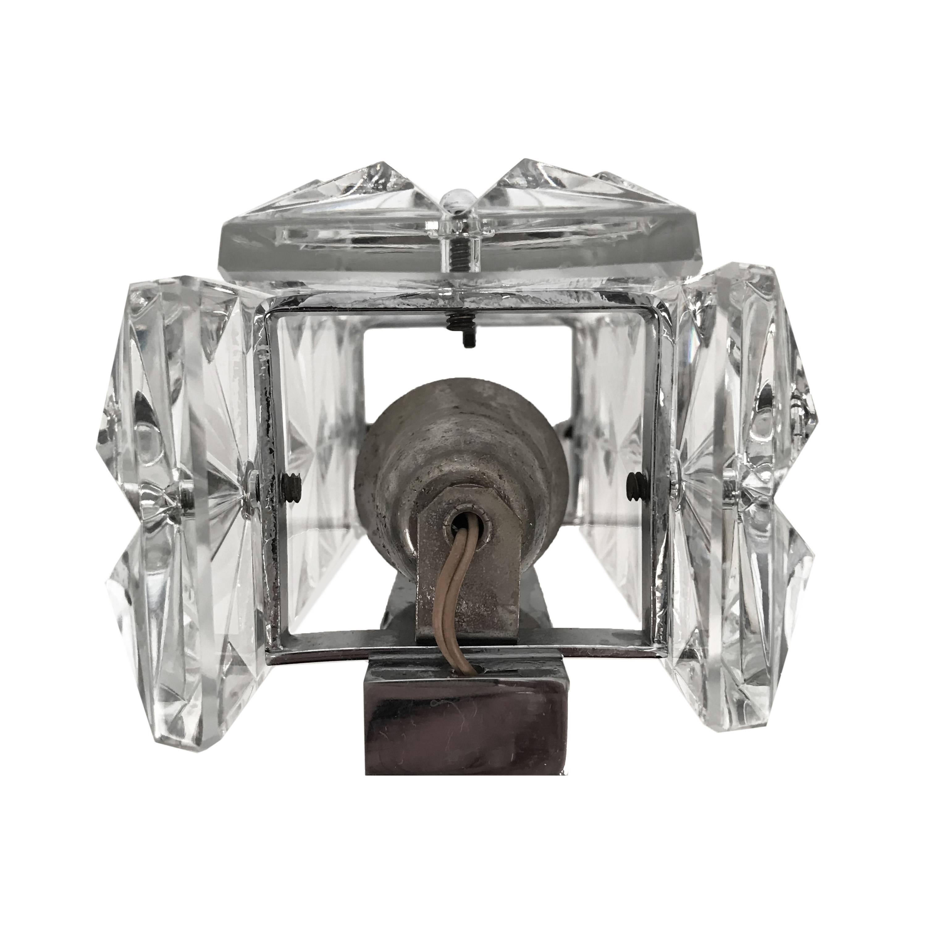 Paar Kinkeldey Wandleuchten aus österreichischem Kristallglas aus der Jahrhundertmitte, 1960er Jahre im Angebot 2