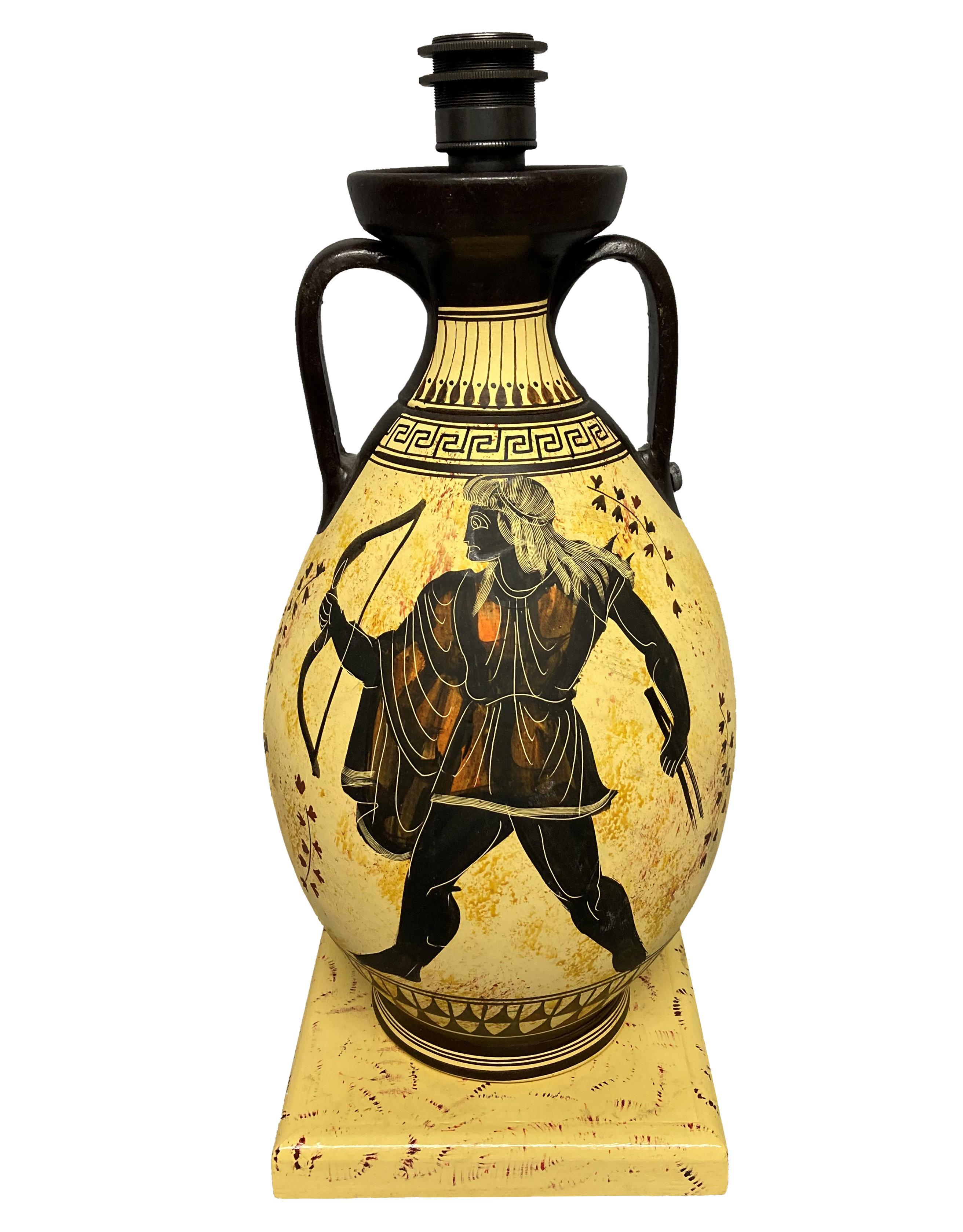 Mid-Century Modern Paire de lampes à vase Krater du milieu du siècle dernier en vente