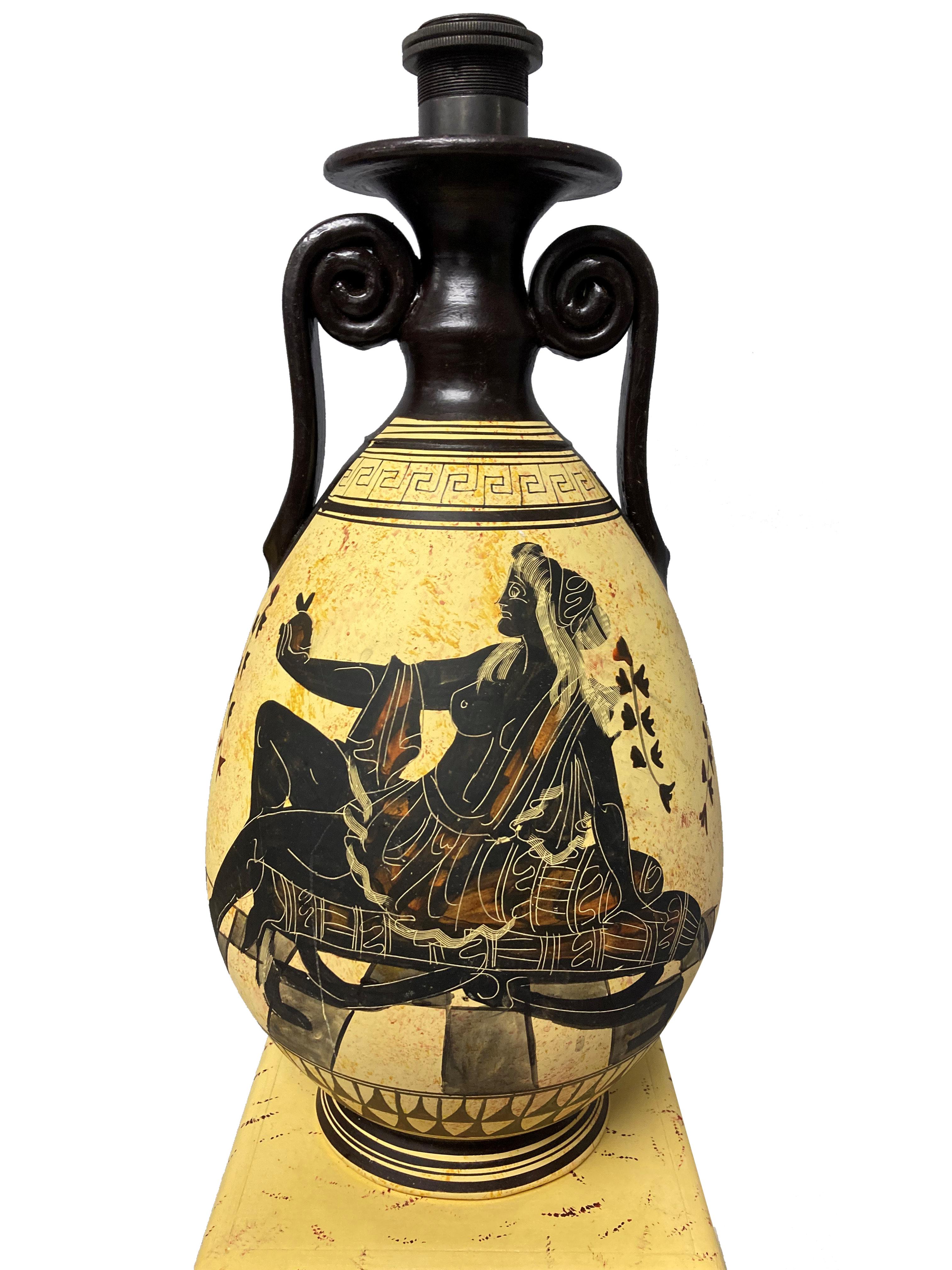 italien Paire de lampes à vase Krater du milieu du siècle dernier en vente