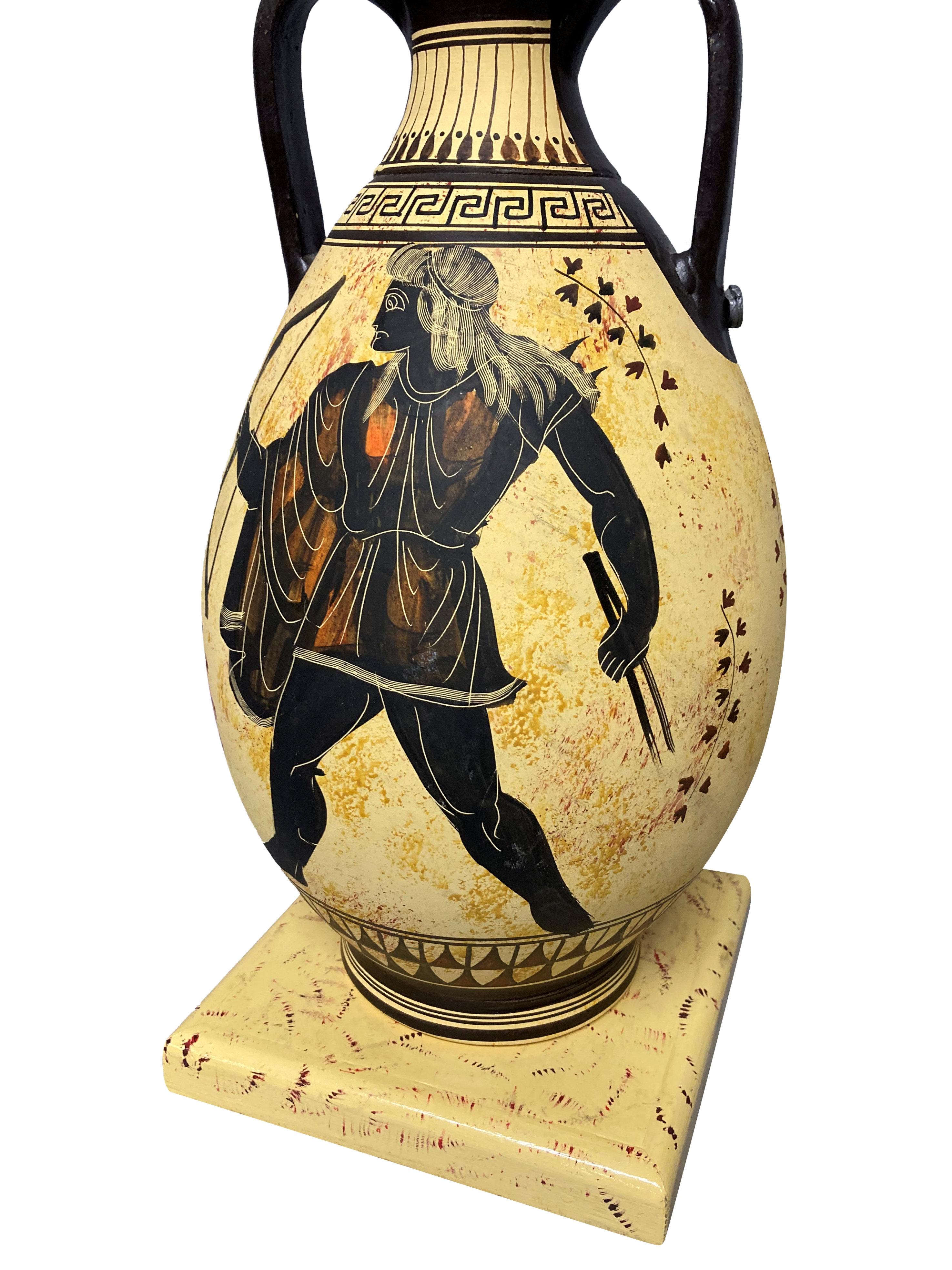 Milieu du XXe siècle Paire de lampes à vase Krater du milieu du siècle dernier en vente