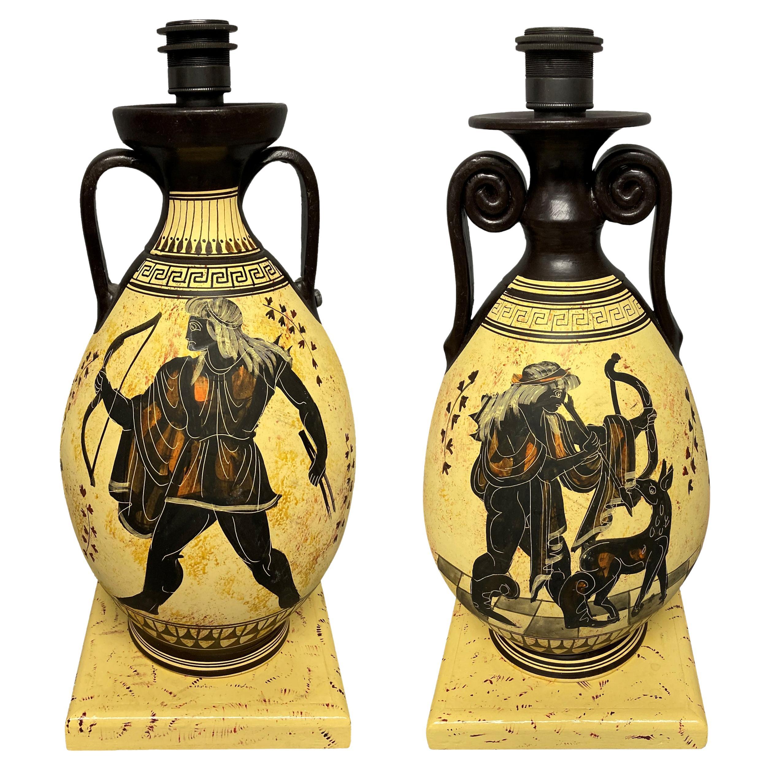 Paire de lampes à vase Krater du milieu du siècle dernier en vente