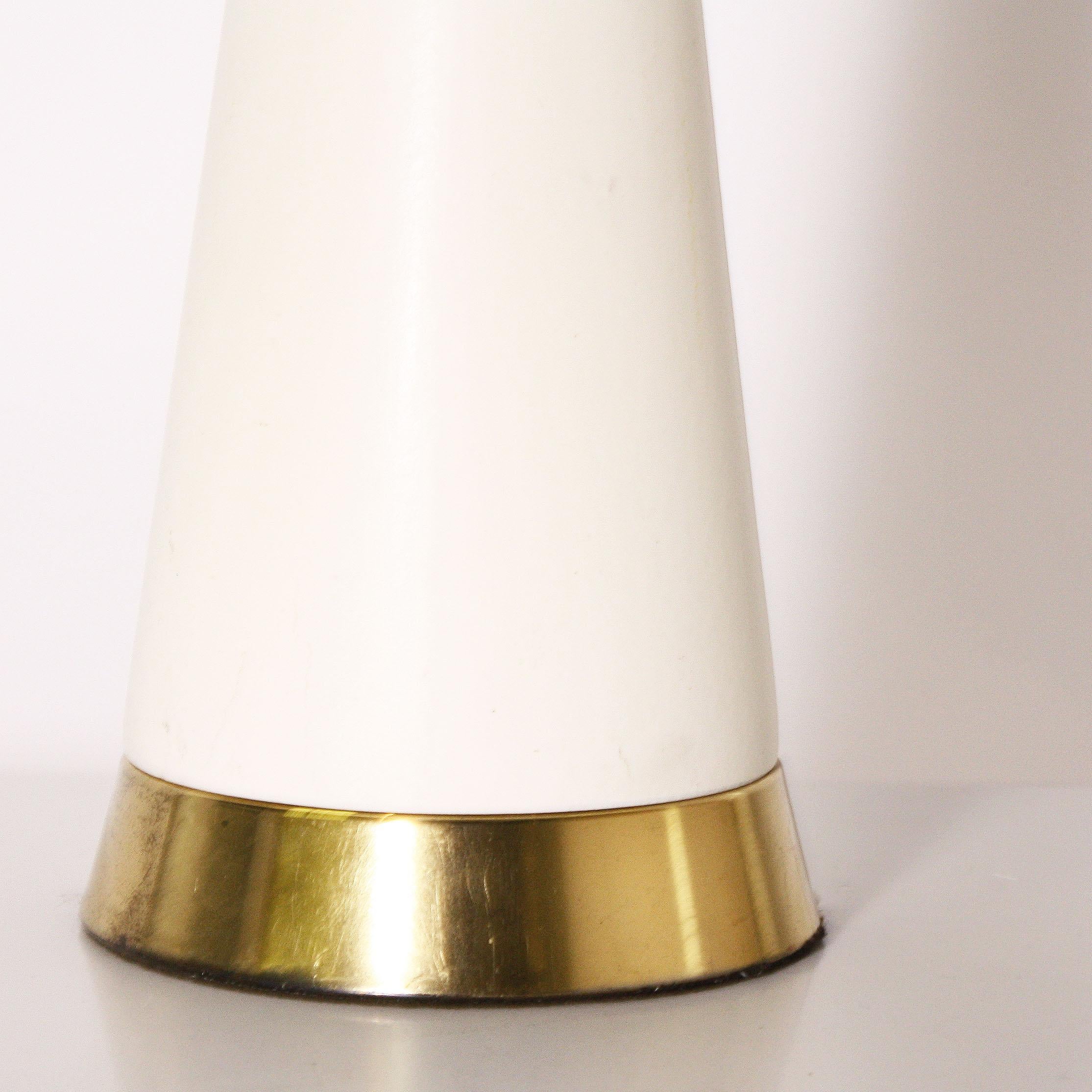 Pair of Midcentury Lamps with Brass Detailing, circa 1970 1