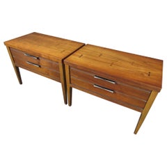 Paar Midcentury Lane's "Tuxedo" Nachttische