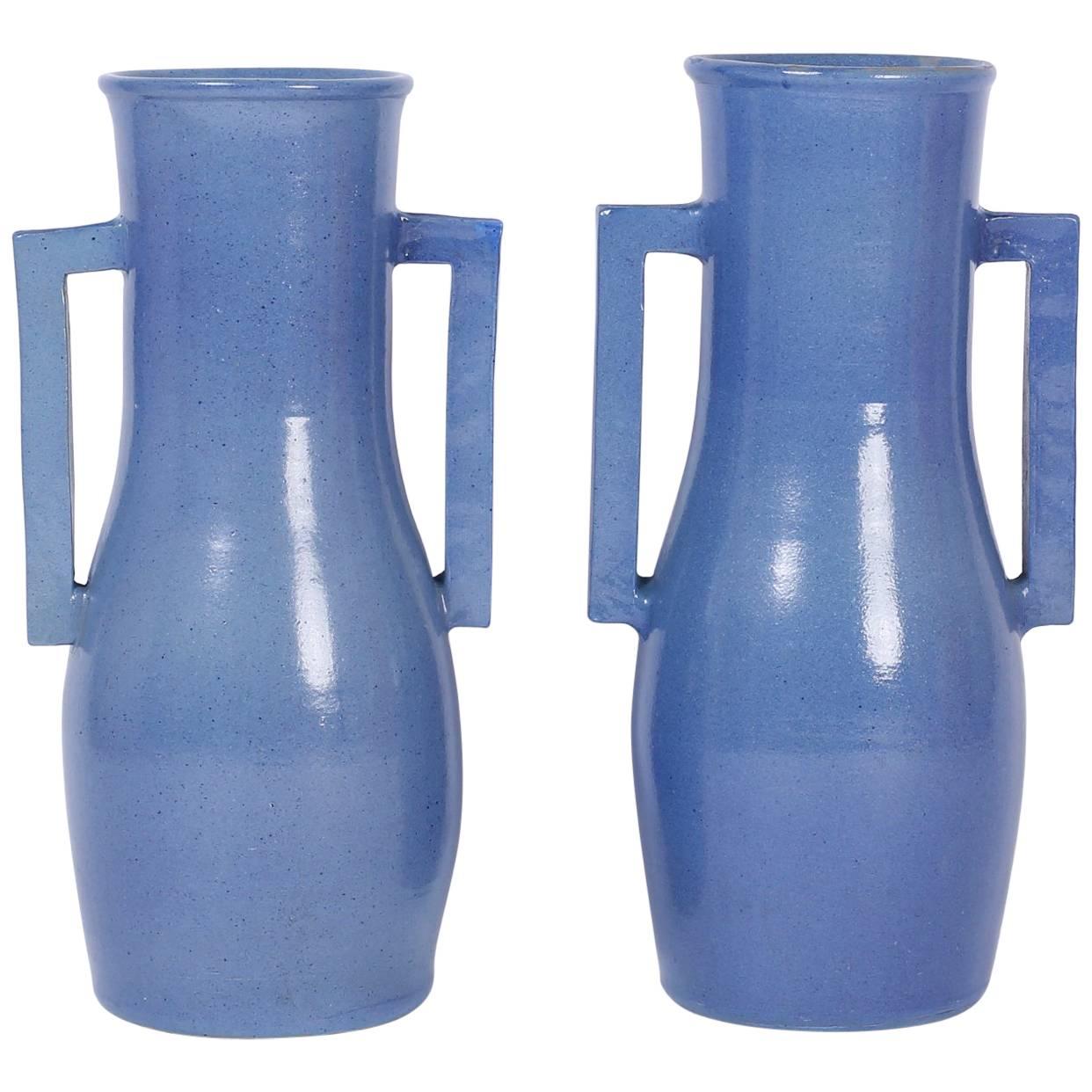 Pair of Midcentury Large Art Deco Style Vases